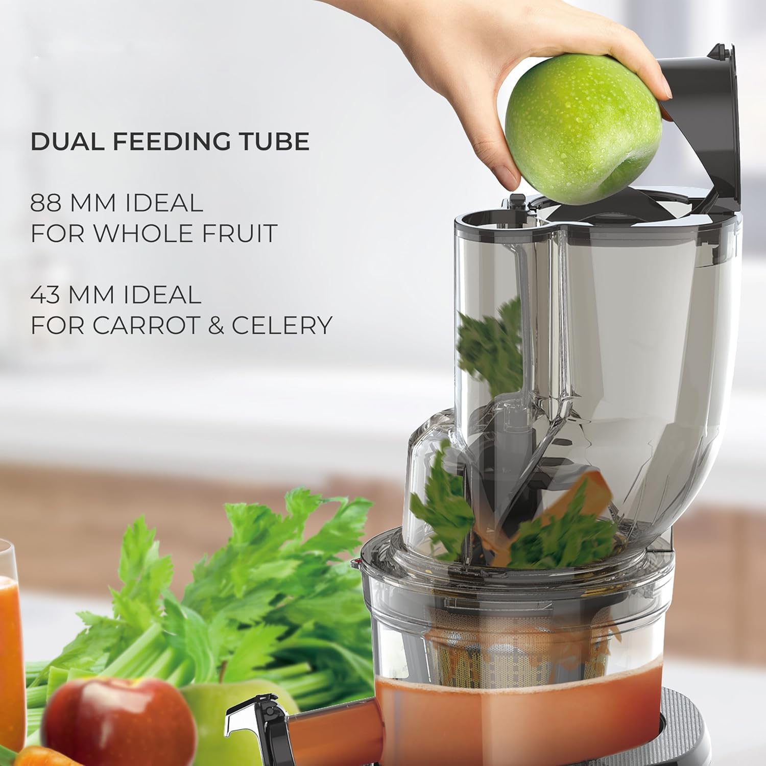 Kuvings REVO830 (Red/Black) with Smoothie & Sorbet Luxury Cold Press Whole Slow Juicer, World's 1st Patented Automatic-Cutting Auger to reduce juicing time, 240W Strong Motor, 12 Yrs Motor Warranty