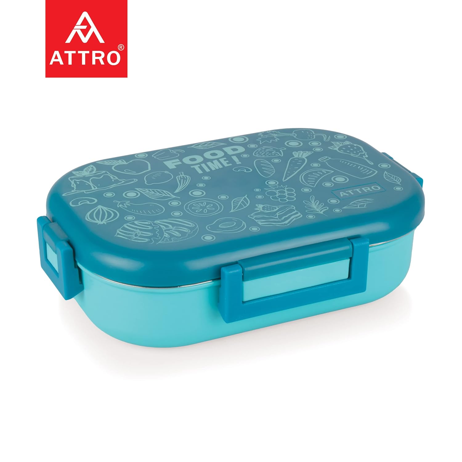 Food Time Stainless Steel Lunch Box, Airtight & Leak Proof - 2 Containers with Spoon (Big 750 Ml & Small 250 Ml) for Office Use, School, Picnic