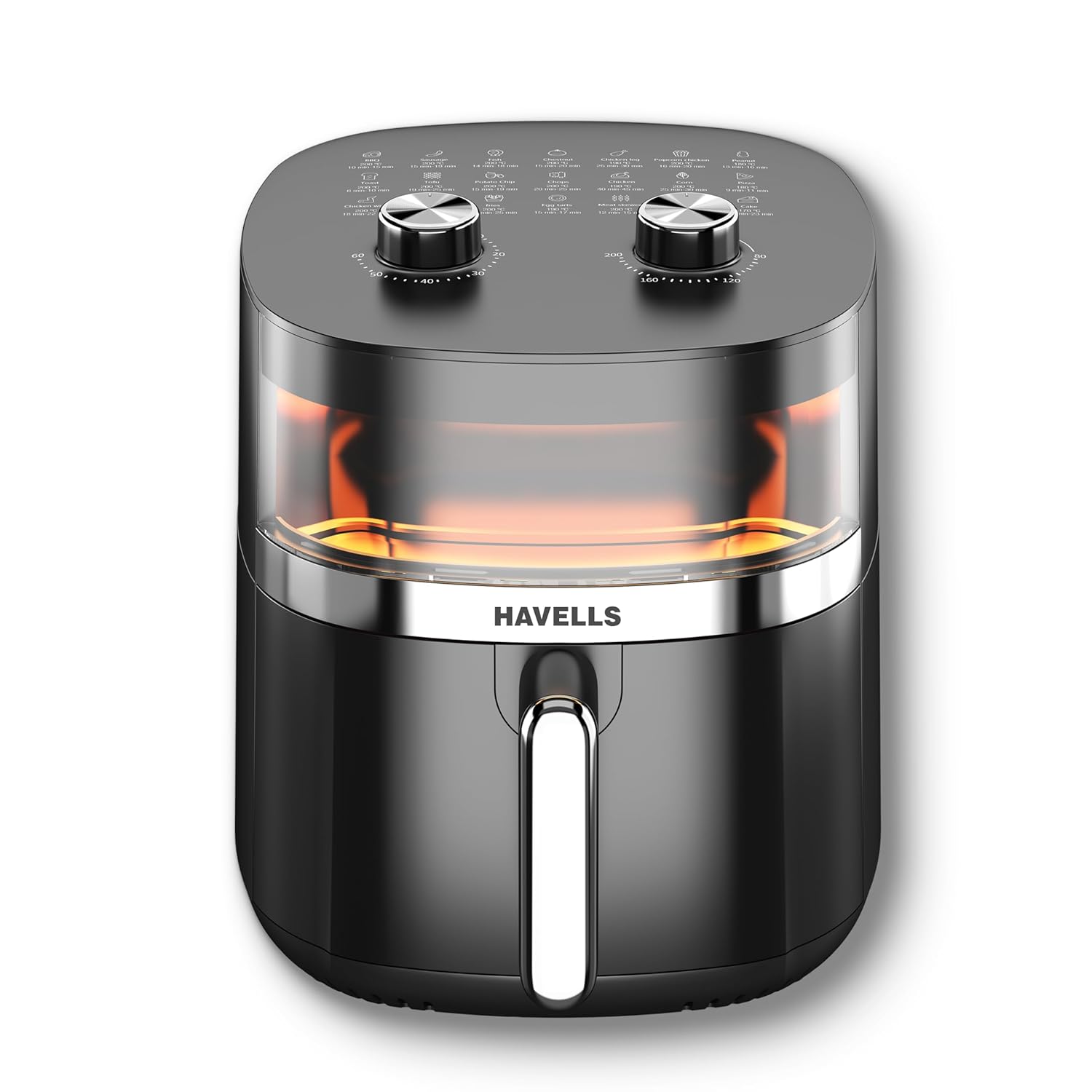 Havells Prolife Stellar Chef Air Fryer 5.5 Ltr | See Through Window | 1500 Watts, Black