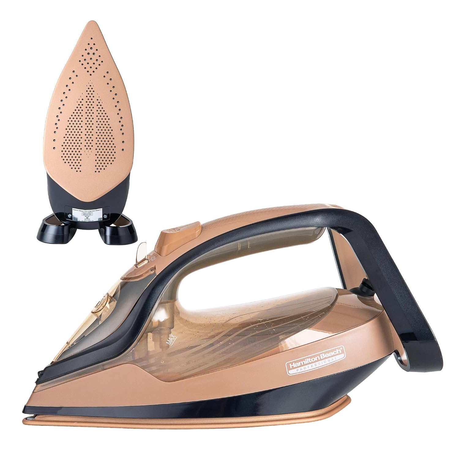 Hamilton Beach Fully-Automatic Steam Iron with iSense Technology, Steam Iron, Intelligent Auto-Temp, iron for clothes, Ceramic-Coated Soleplate with 5-Year Warranty, Auto Standby, 45g/min Steam,