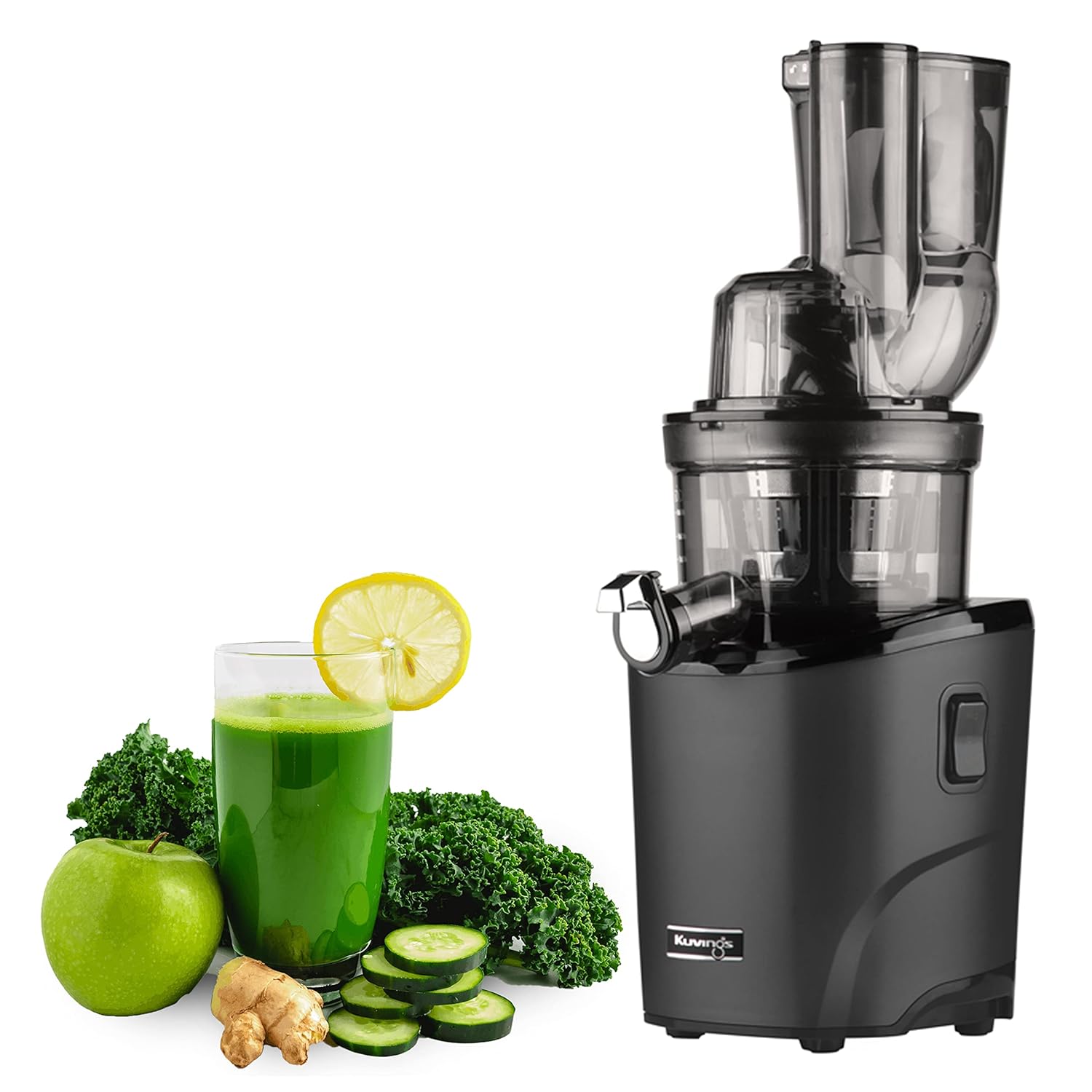 Kuvings REVO830 (Red/Black) Luxury Cold Press Whole Slow Juicer, World's 1st Patented Auto-Cutting Auger to reduce juicing time, 12 Yrs Motor Warranty, 240W Strong Motor, All-in-1 Fruit & Vegetable Juicer