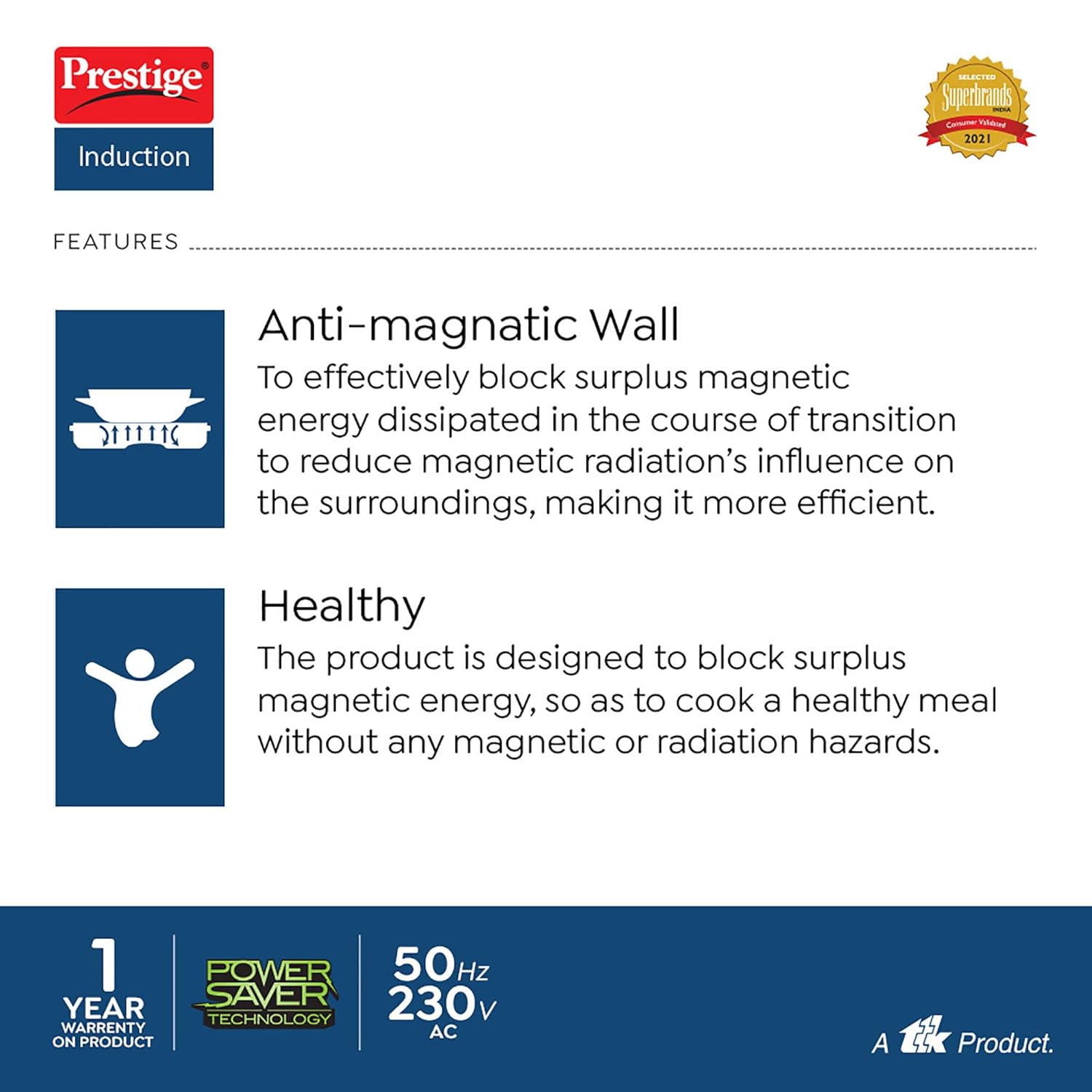 Prestige Pic 15.0+ 1900-Watt Induction Cooktop (Tempered Glass, Black)