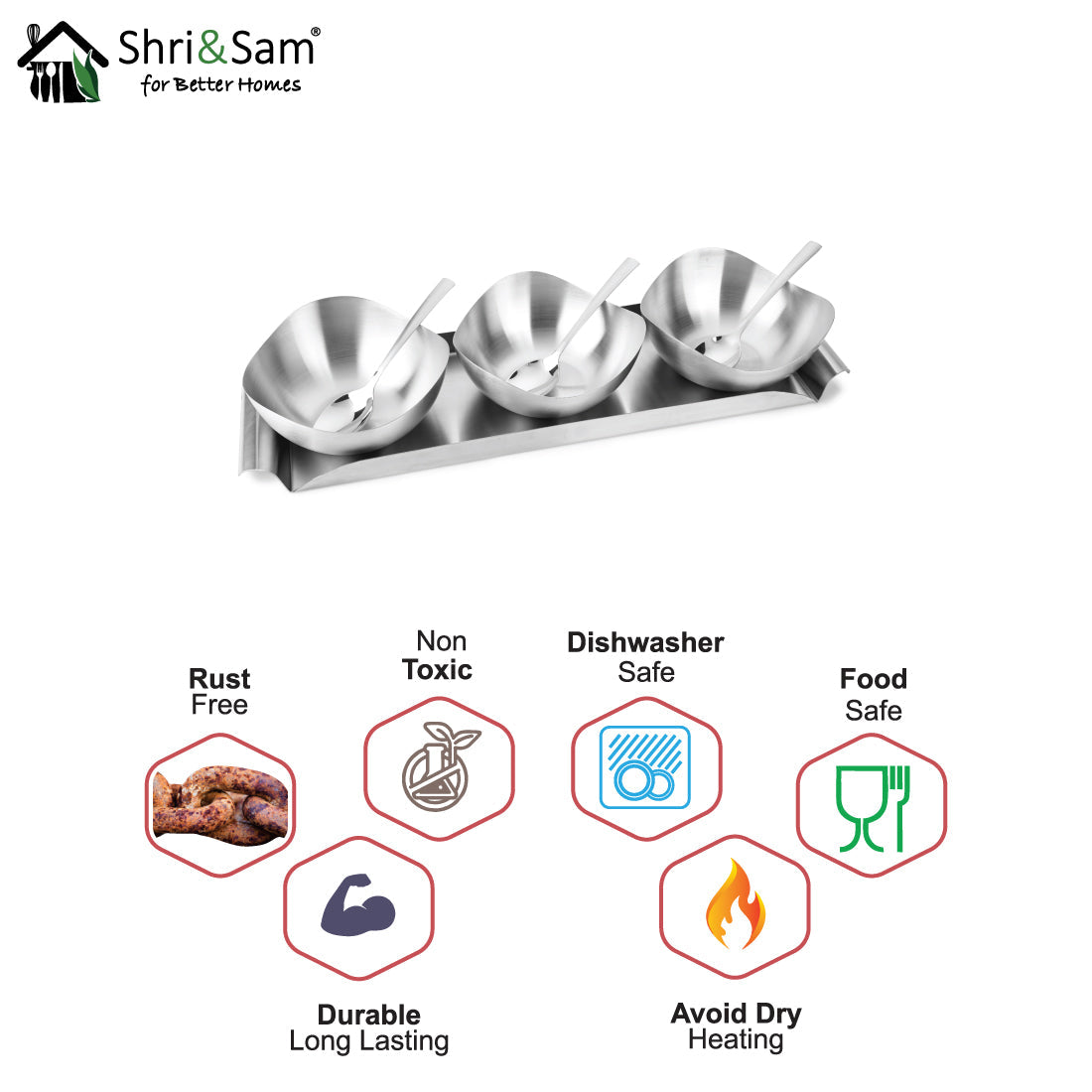 Stainless Steel 7 PCS Snack Set