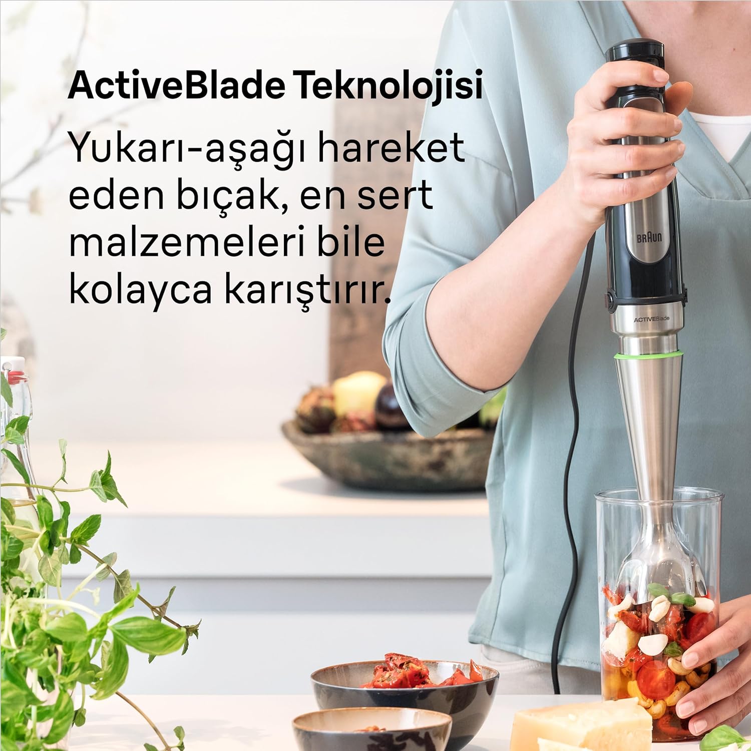 Braun MultiQuick 7 Hand Blender 1000W with Beaker, 1.5L Food Processor, Whisk, ActiveBlade, Easy SmartSpeed, PowerBell Plus, SplashControl for Dough Making, Chopping, Masala Grinding, Smoothie MQ7075X