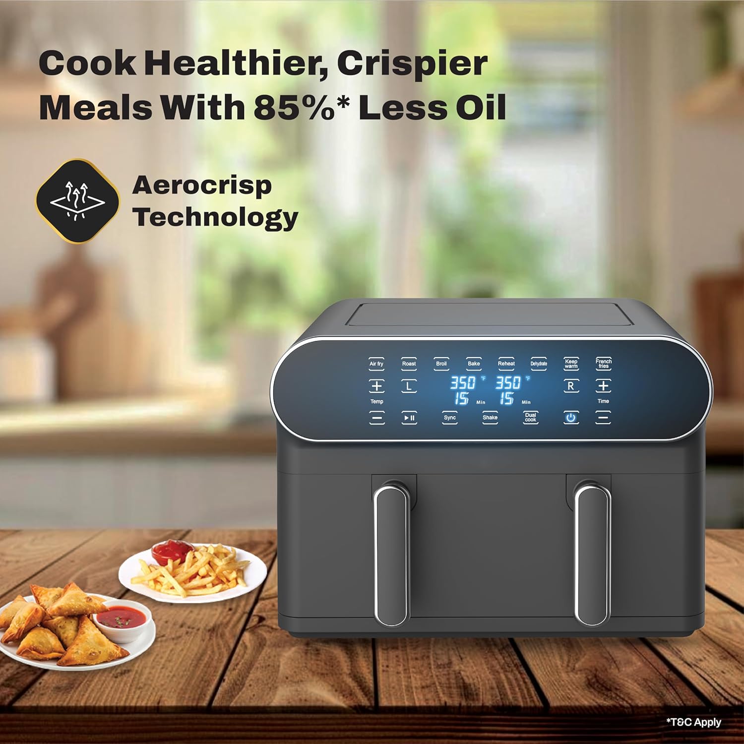 Havells Air Fryer Prolife Delicia 1700 Watt |85% Less Oil | 10.5L Pan