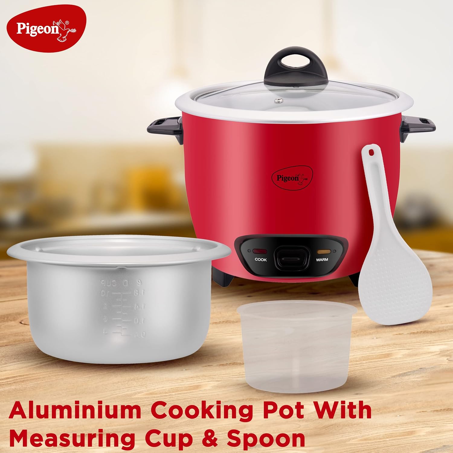 Pigeon Joy Rice Cooker with Single pot, 1 litres.