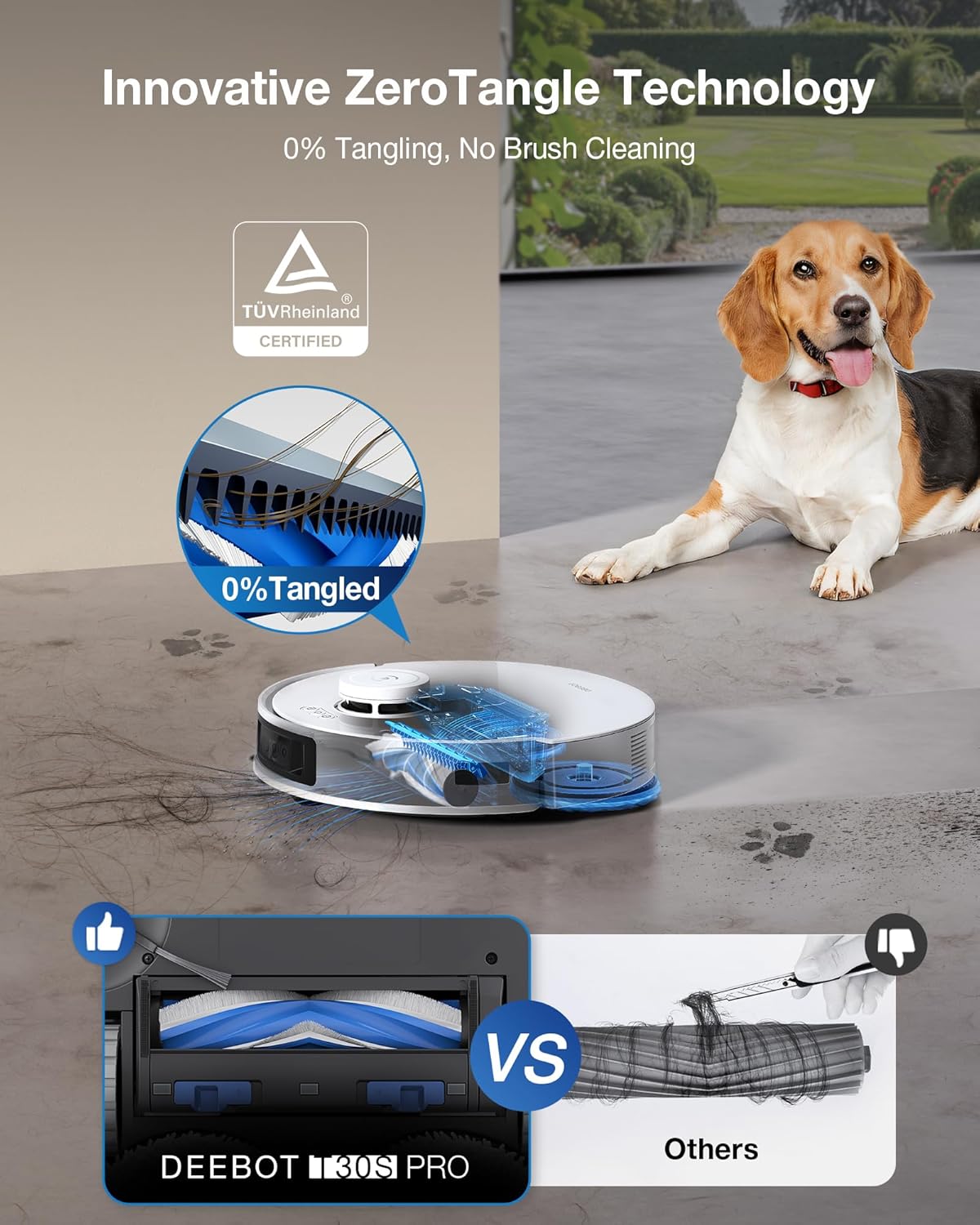 ECOVACS DEEBOT T30S PRO Omni White Robot Vacuum & Mop, 2024 New Launch, 11000 Pa, TruEdge Adaptive Edge Mopping, AI Instant Re-mop, Hot Water Mop Washing, Self-Emptying & Refilling, ZeroTangle