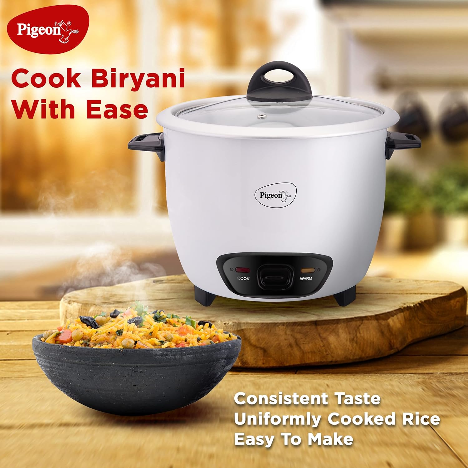 Pigeon Ruby Rice Cooker with Single pot, 1.8 litres.