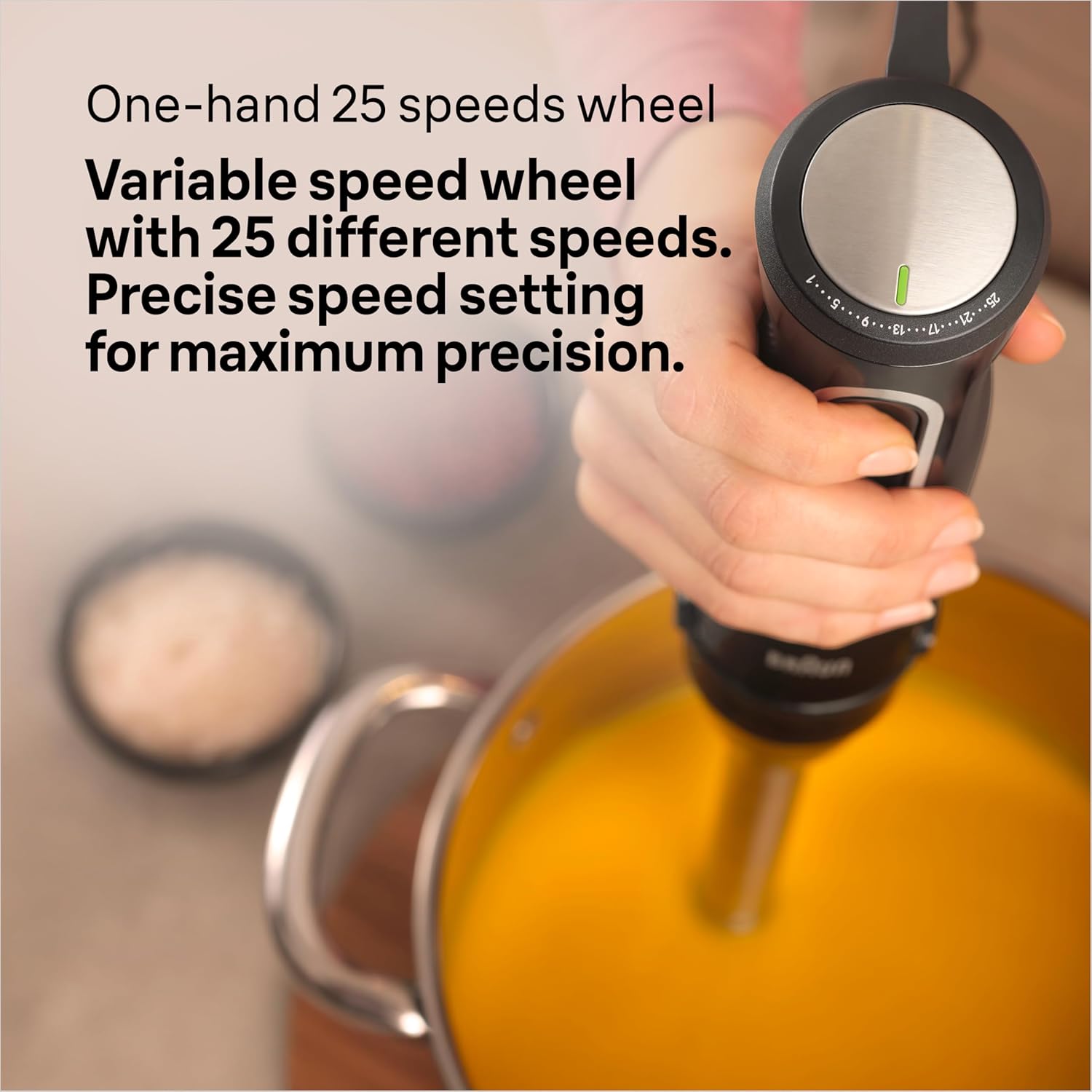 Braun MultiQuick 5 Pro Hand Blender 1000W with Beaker, 500ml Chopper, Whisk, PowerBell VPlus, 25 Speeds, SplashControl for Chopping, Masala Grinding, Chutney, Puree, Smoothie, Soup, Shake MQ55236M