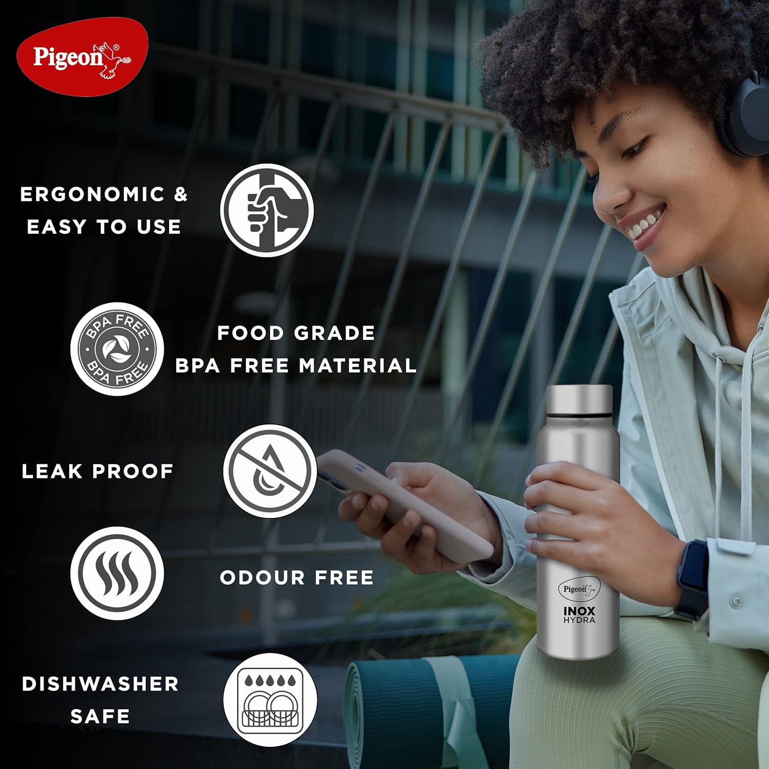 Pigeon by Stovekraft Inox Hydra Plus Stainless Steel Drinking Water Bottle
