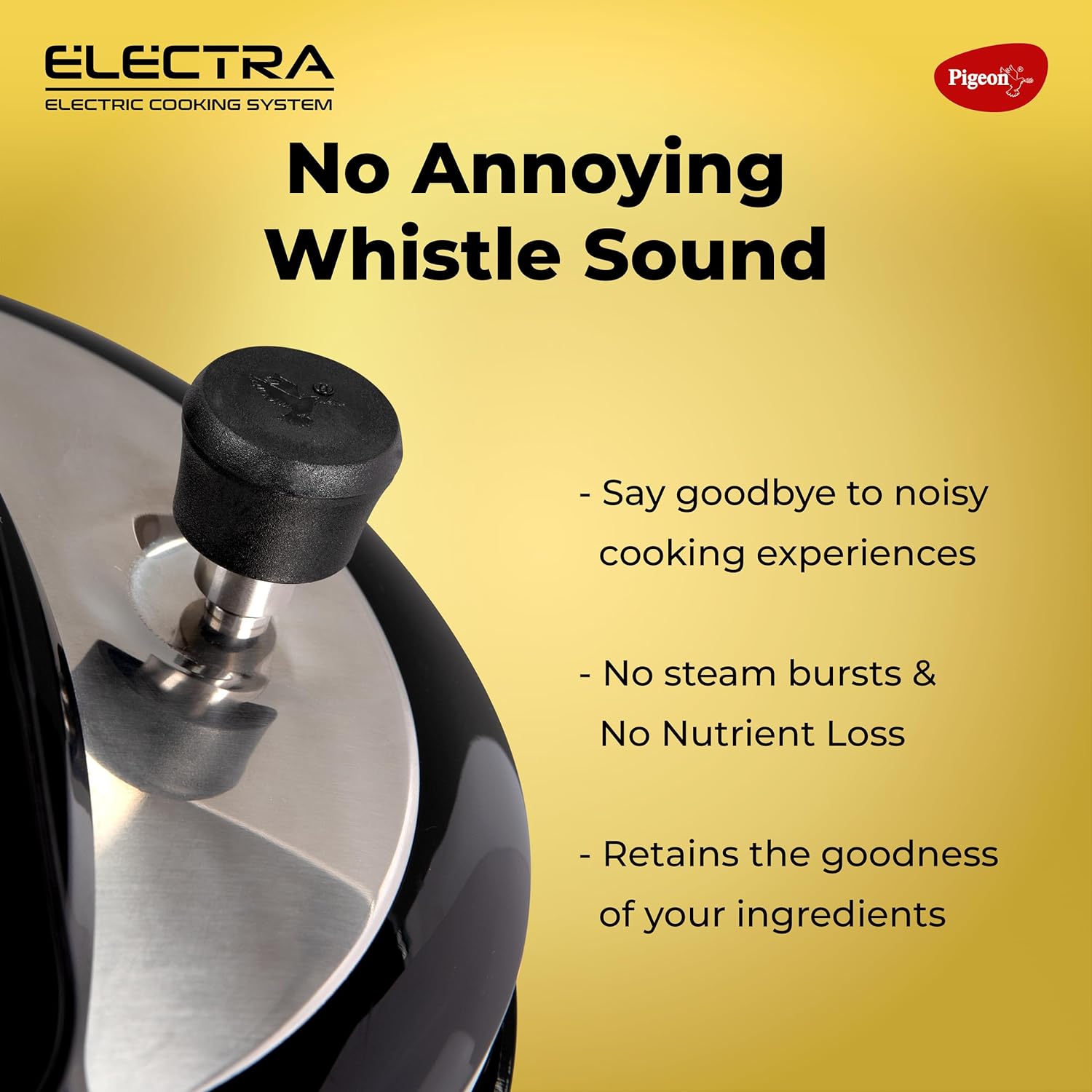 Pigeon Electra Smart Electric Pressure Cooker with Digital Display | 18 Indian Preset Menu | Automatic Rice Cooker | Delay Timer & More (Stainless Steel)