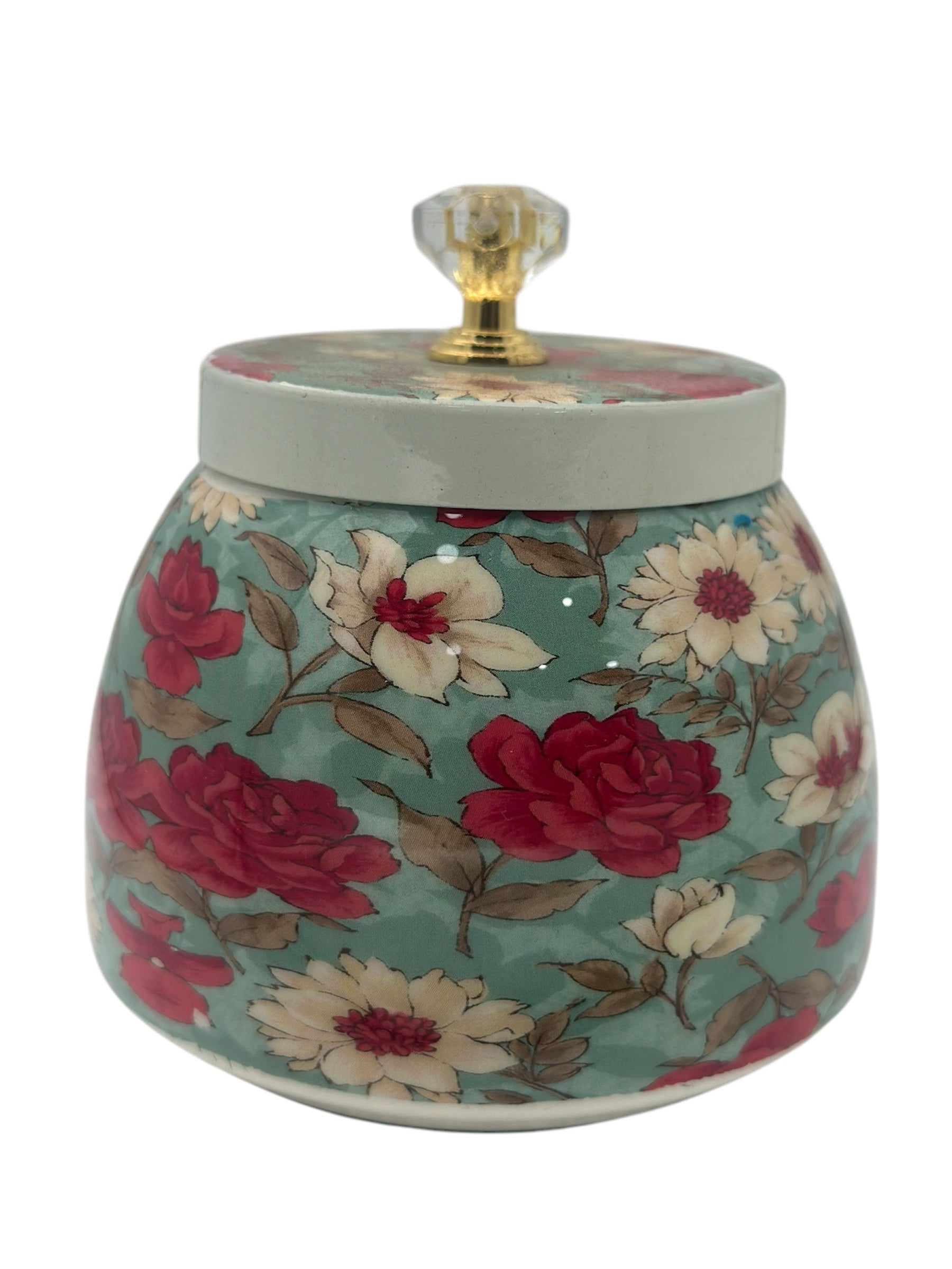 LIME 4" Round Shape Metal Gifting Storage Container Pichwai Jar Box (Random Color Design)