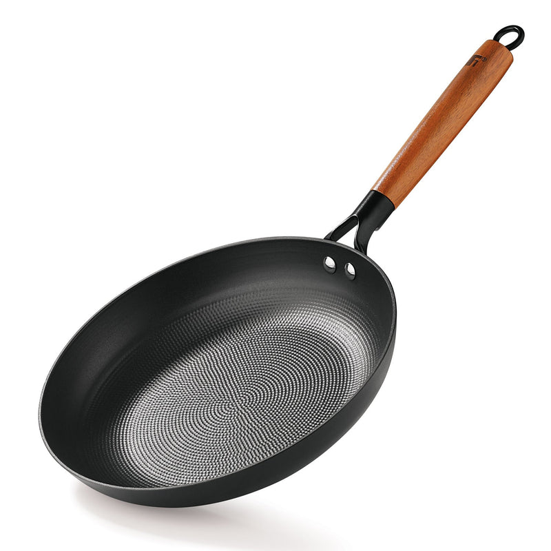 Bergner Odin Lightweight cast Iron Frypan with Wooden Coated Handle - Induction Bottom