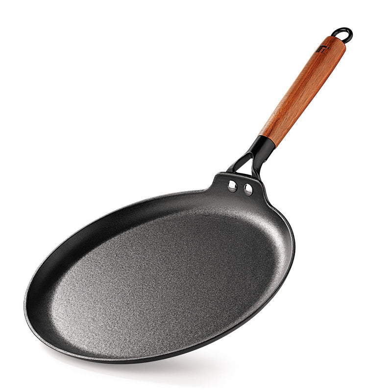 Bergner Odin Lightweight cast Iron Dosa Tawa with Wooden Coated Handle - Induction Bottom