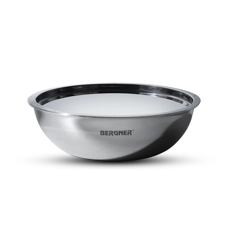 Bergner Argent Tri-Ply Stainless Steel Tasra with Stainless Steel Lid - Induction Bottom