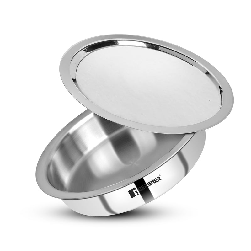 Bergner Argent Tri-Ply Stainless Steel Lagdi with Stainless Steel Lid - Induction Bottom