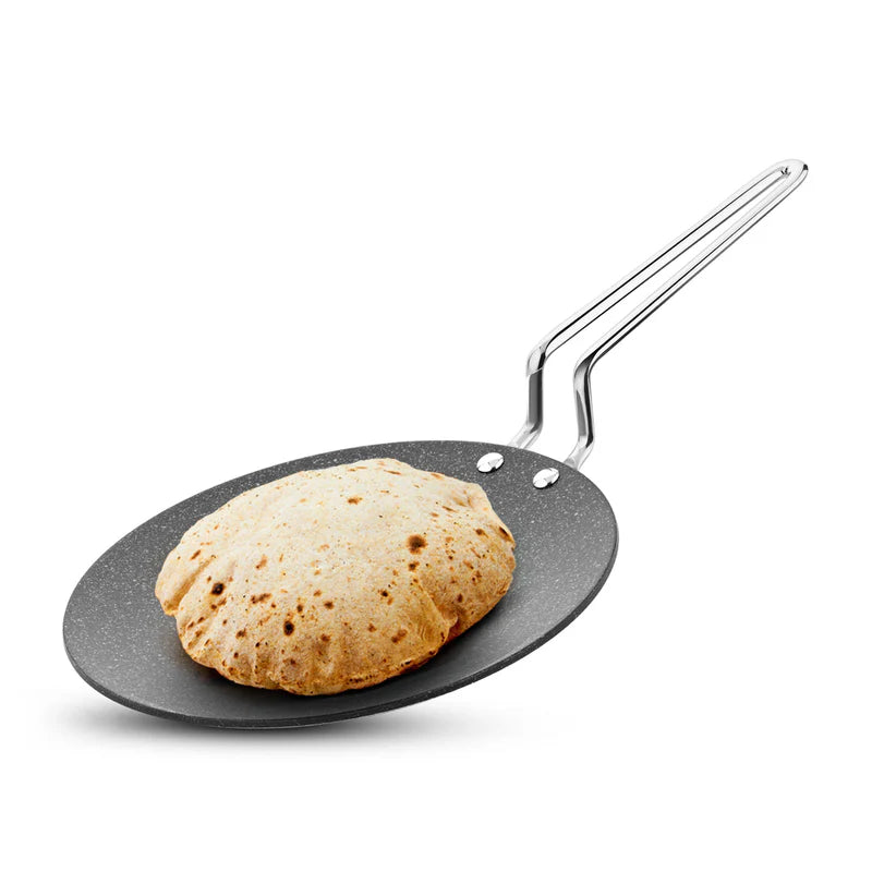 Bergner Argent Samsara Tri-Ply Stainless Steel Roti Tawa with Quantanium Non-Stick Coating - Induction Compatible