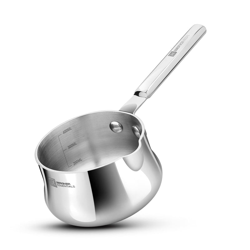 Bergner BE Essentials Tri-Ply Stainless Steel Coffee Warmer / Milk Warmer/sauce pan - Induction Bottom (5-Year Warranty)