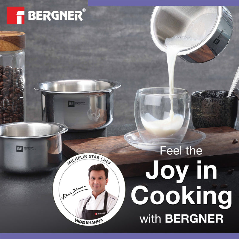 Bergner BE Essentials Tri-Ply Stainless Steel Junior Tope - Induction Bottom (5-Year Warranty)