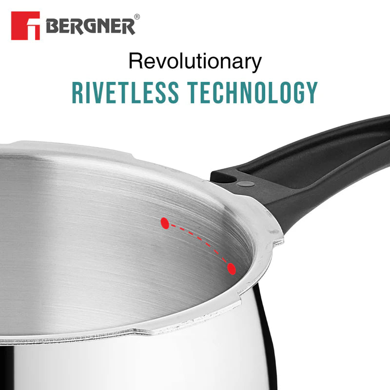 Trimax ORB Tri-Ply Stainless Steel Outer Lid Pressure Cooker With Glass Lid - Induction Bottom