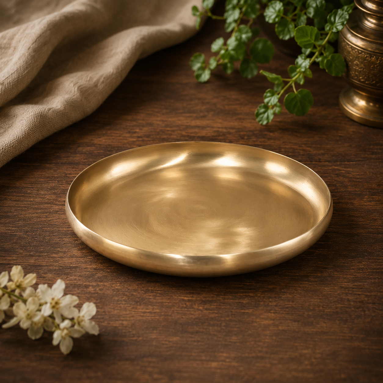 Lime (kansa)Bronze Thali - Curve
