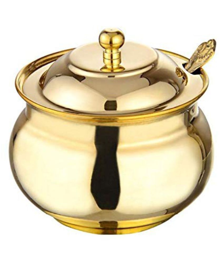 LIME Premium Brass Ghee Pot with Tin Coating (पीतल का घी पॉट)