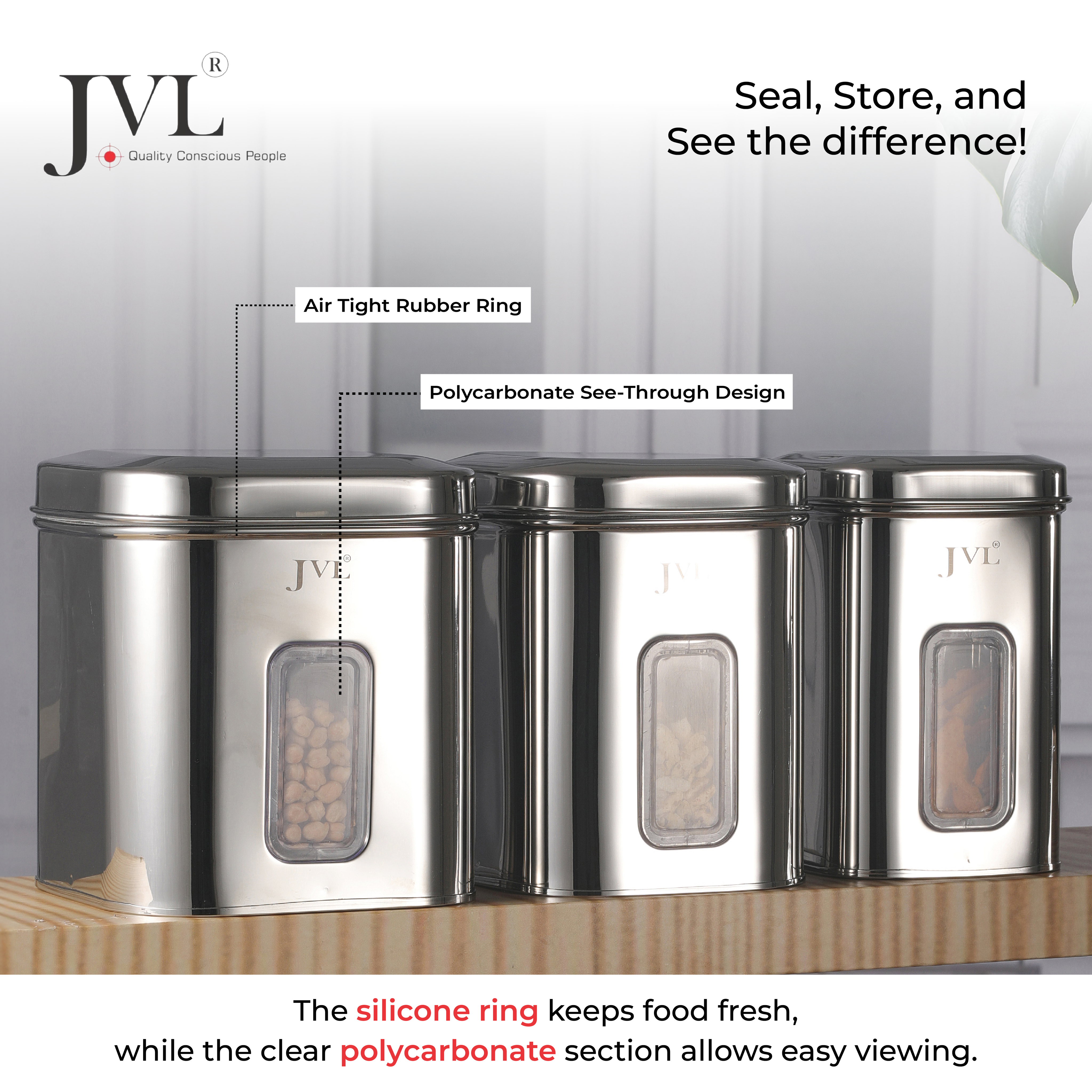 JVL Flossy Window Canister