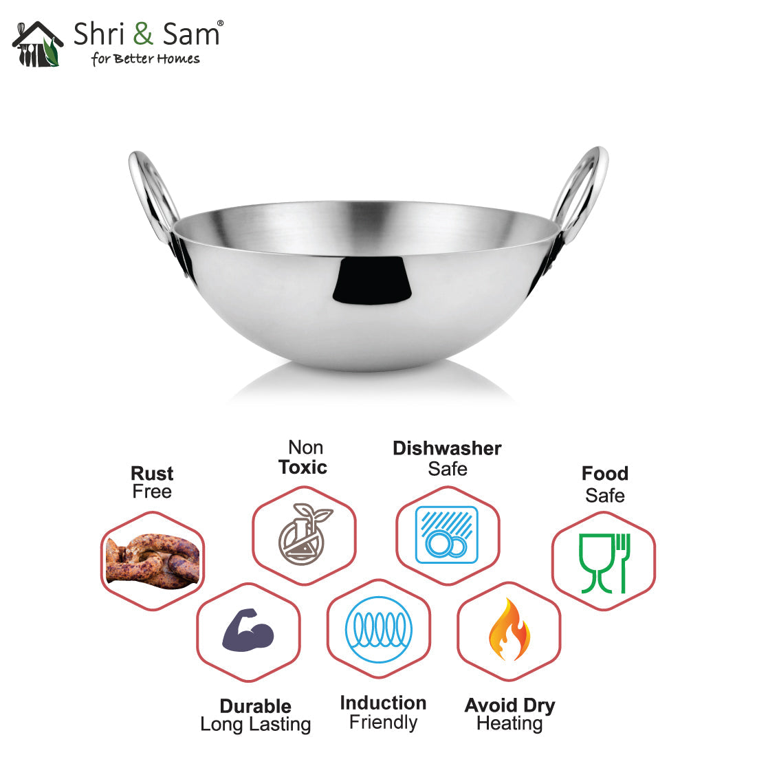 Stainless Steel Heavy Weight Kadhai