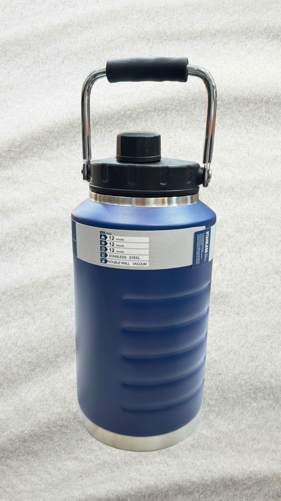 Vacuum Bottle Large Insulated Water Hot/cold Drink All Day, 2 Litre (Green/orange /navy blue )