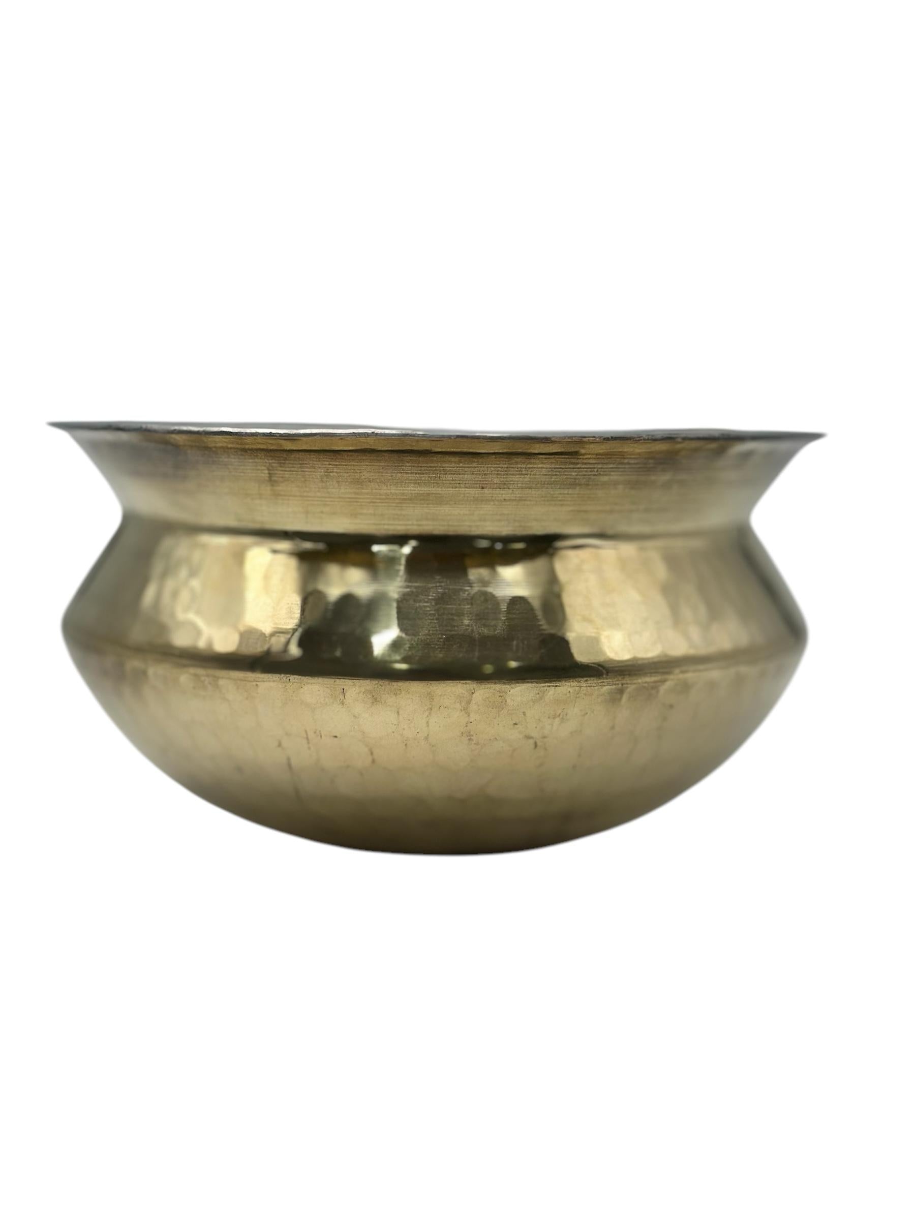 Lime Brass Handi for Cooking biryani (sipri) | Heavy Weight with Hammered Finishing Used for Cooking biryani, sabzi Cooking Pot