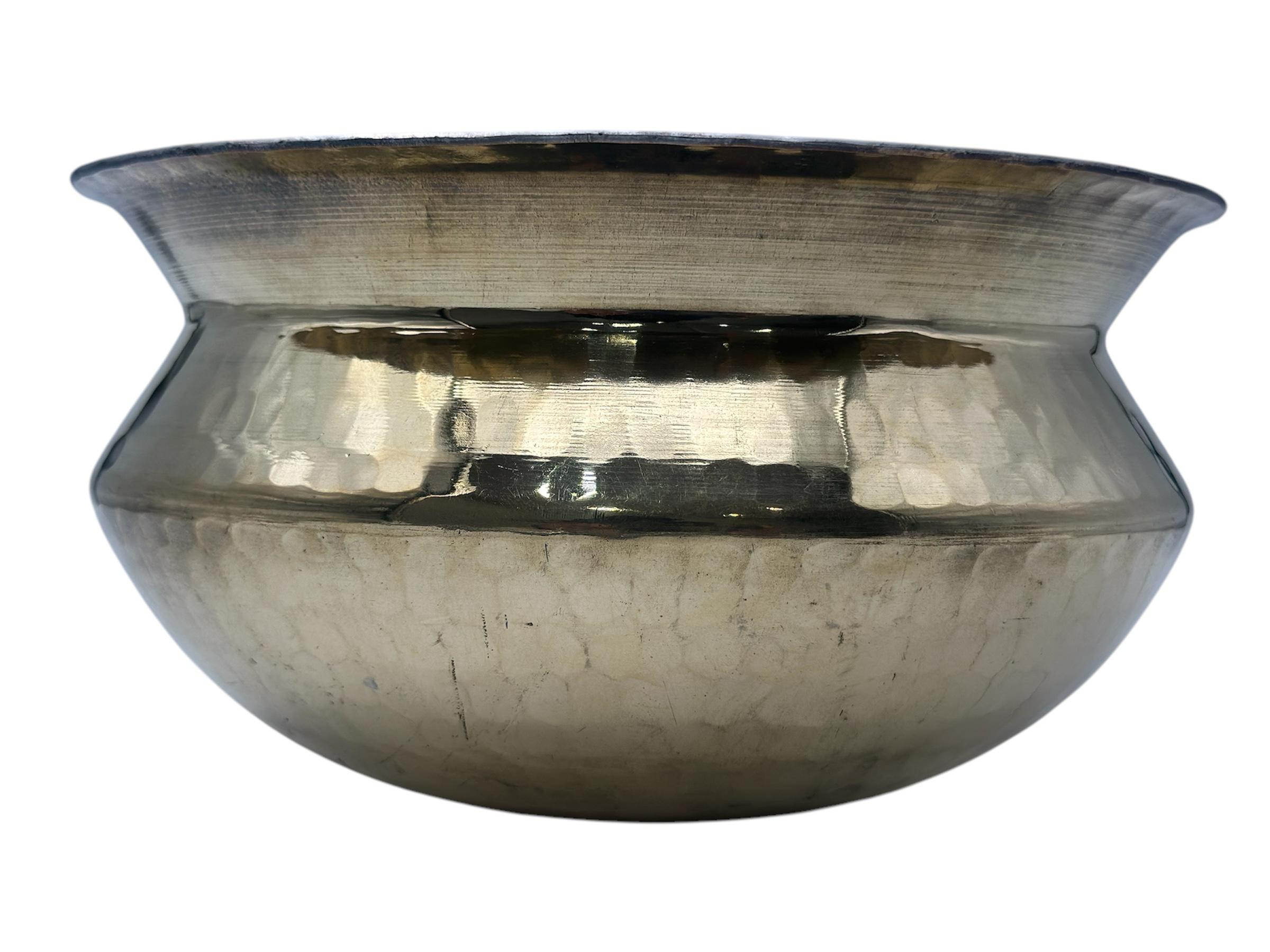 Lime Brass Handi for Cooking biryani (sipri) | Heavy Weight with Hammered Finishing Used for Cooking biryani, sabzi Cooking Pot