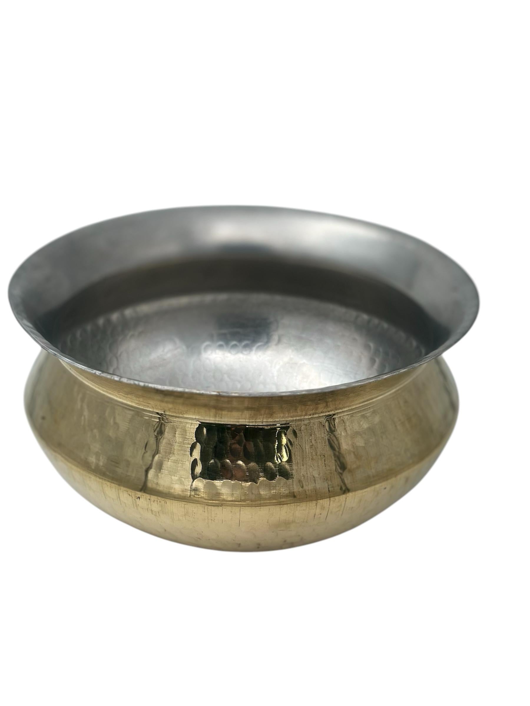 Lime Brass Handi for Cooking biryani (sipri) | Heavy Weight with Hammered Finishing Used for Cooking biryani, sabzi Cooking Pot