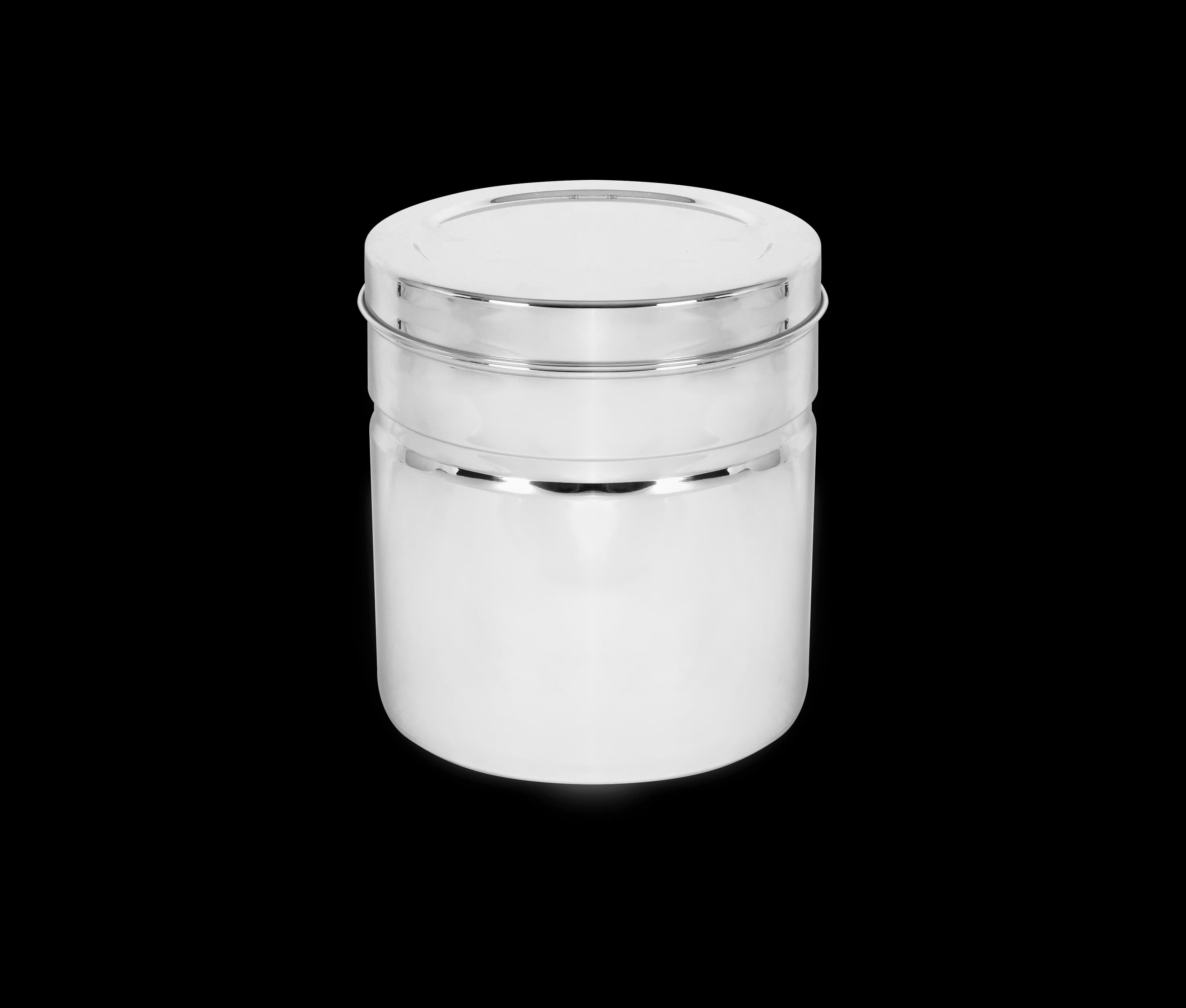 Stainless Steel GripperDabba Manual Lift Durable and Elegant Food Storage Container, Ideal for Storing Grains, Snacks, Perfect for Daily Use, Easy to Clean.