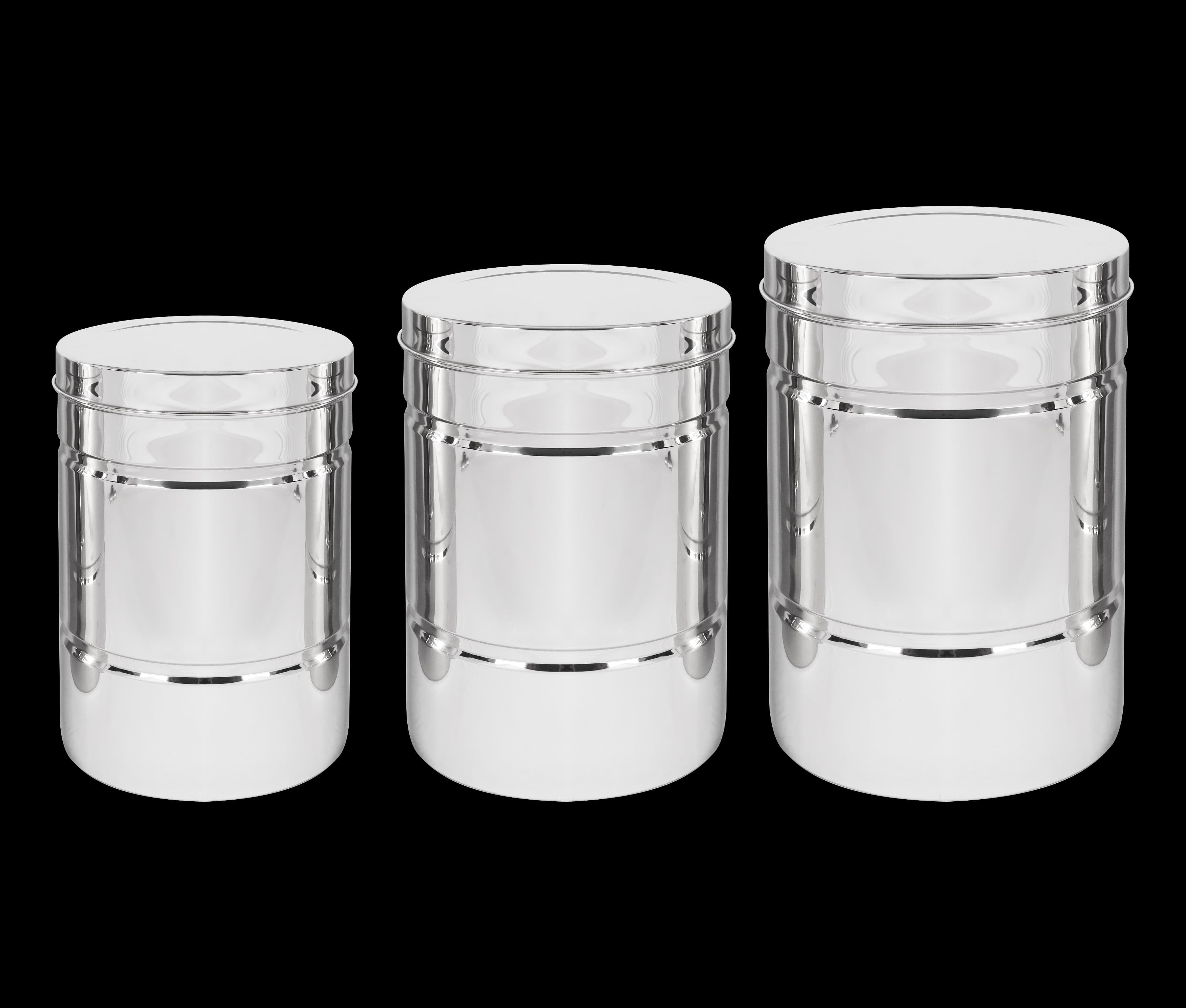 Stainless Steel GripperDabba Manual Lift Durable and Elegant Food Storage Container, Ideal for Storing Grains, Snacks, Perfect for Daily Use, Easy to Clean.