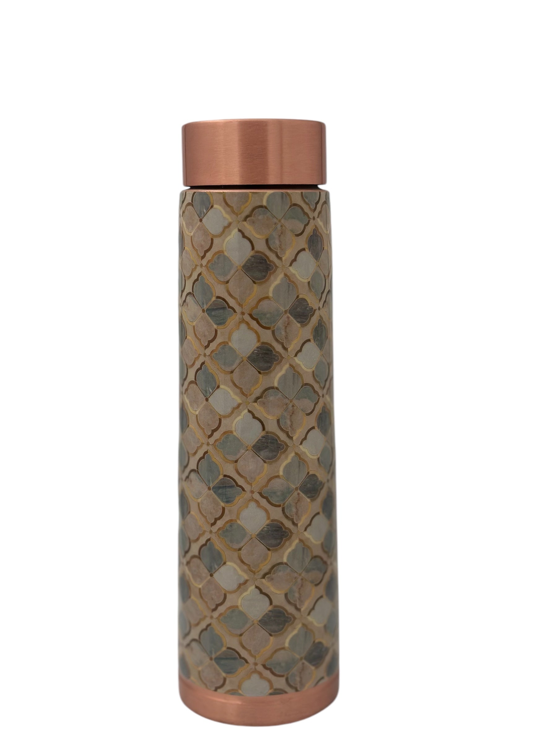 SATVEDA 1000ml Designer Joint-less Copper Water Bottle Certified