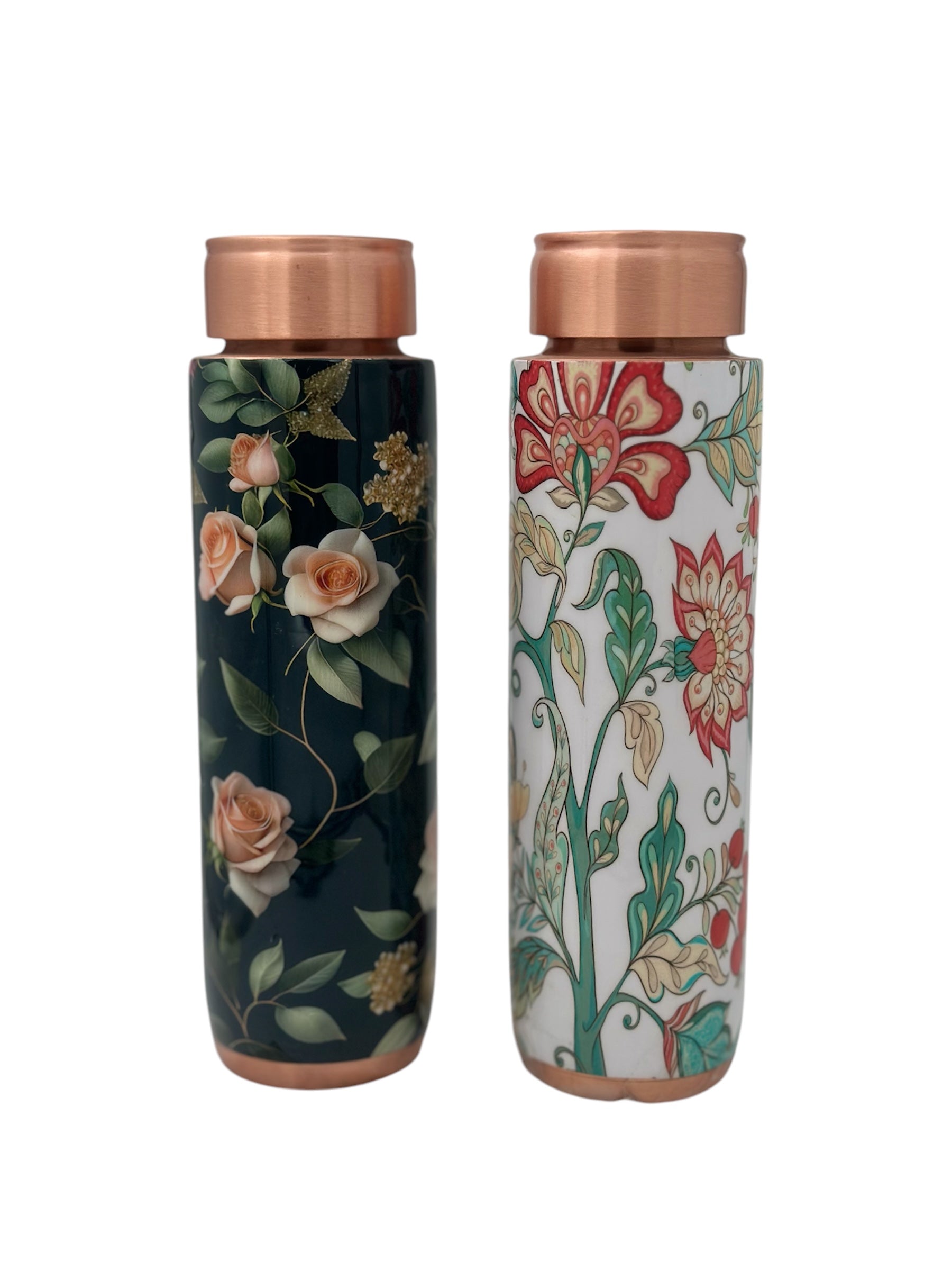 AANANDA 550ml Designer Joint-less Copper Water Bottle Certified