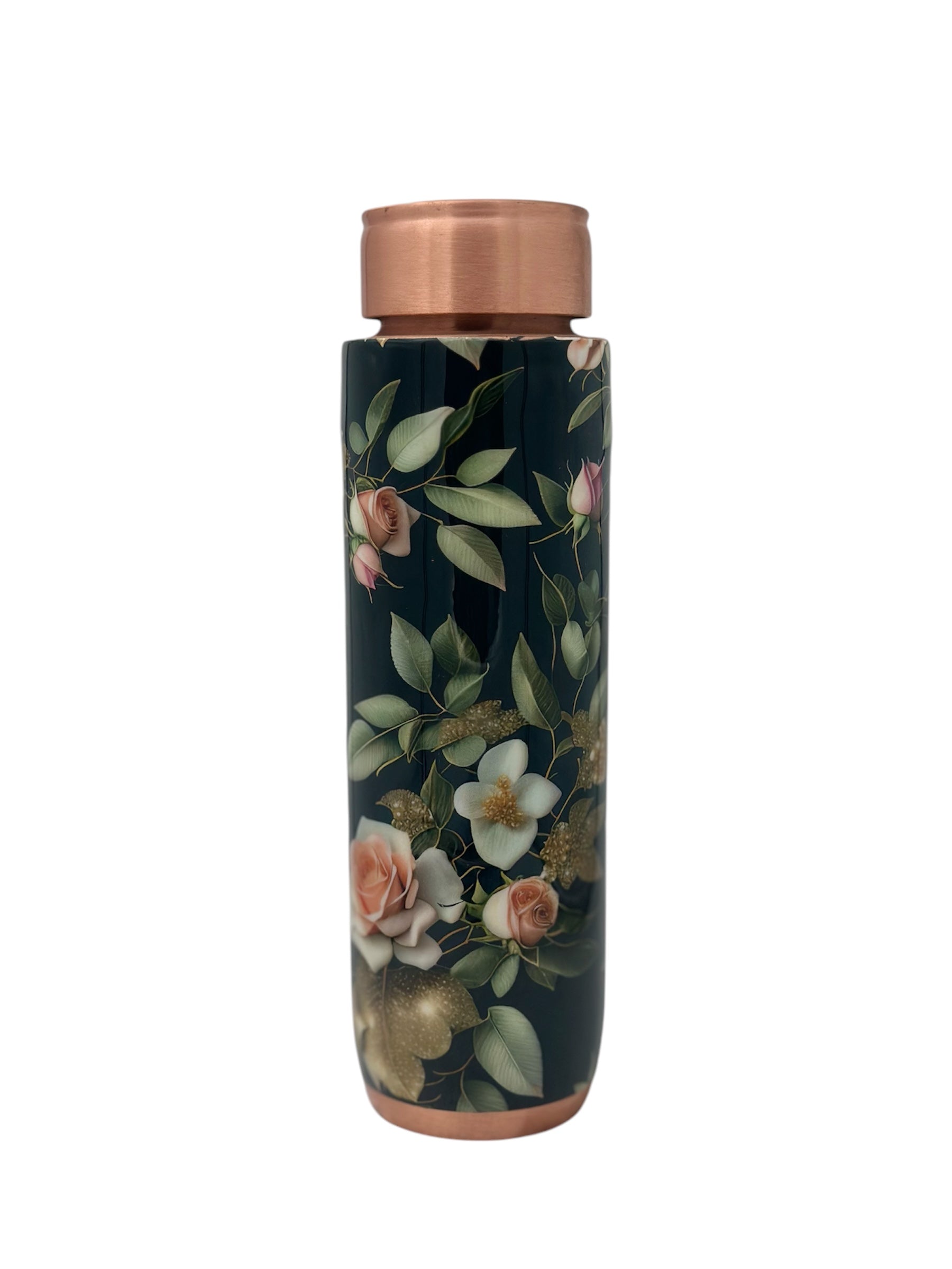 AANANDA 550ml Designer Joint-less Copper Water Bottle Certified