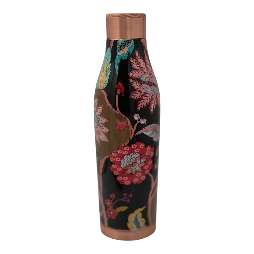 AMULYA 1000ml Designer Joint-less Copper Water Bottle Certified