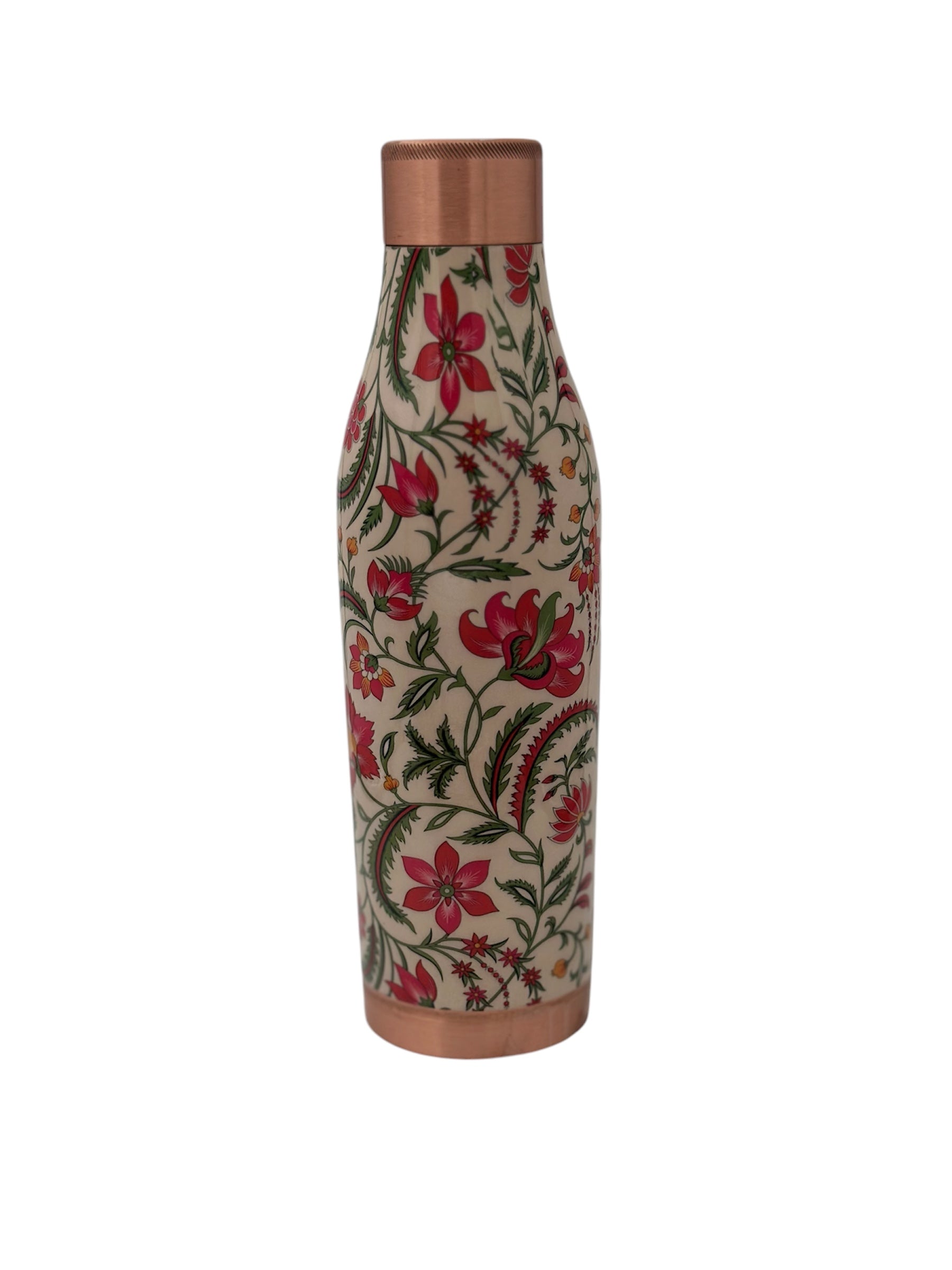 AMULYA 1000ml Designer Joint-less Copper Water Bottle Certified