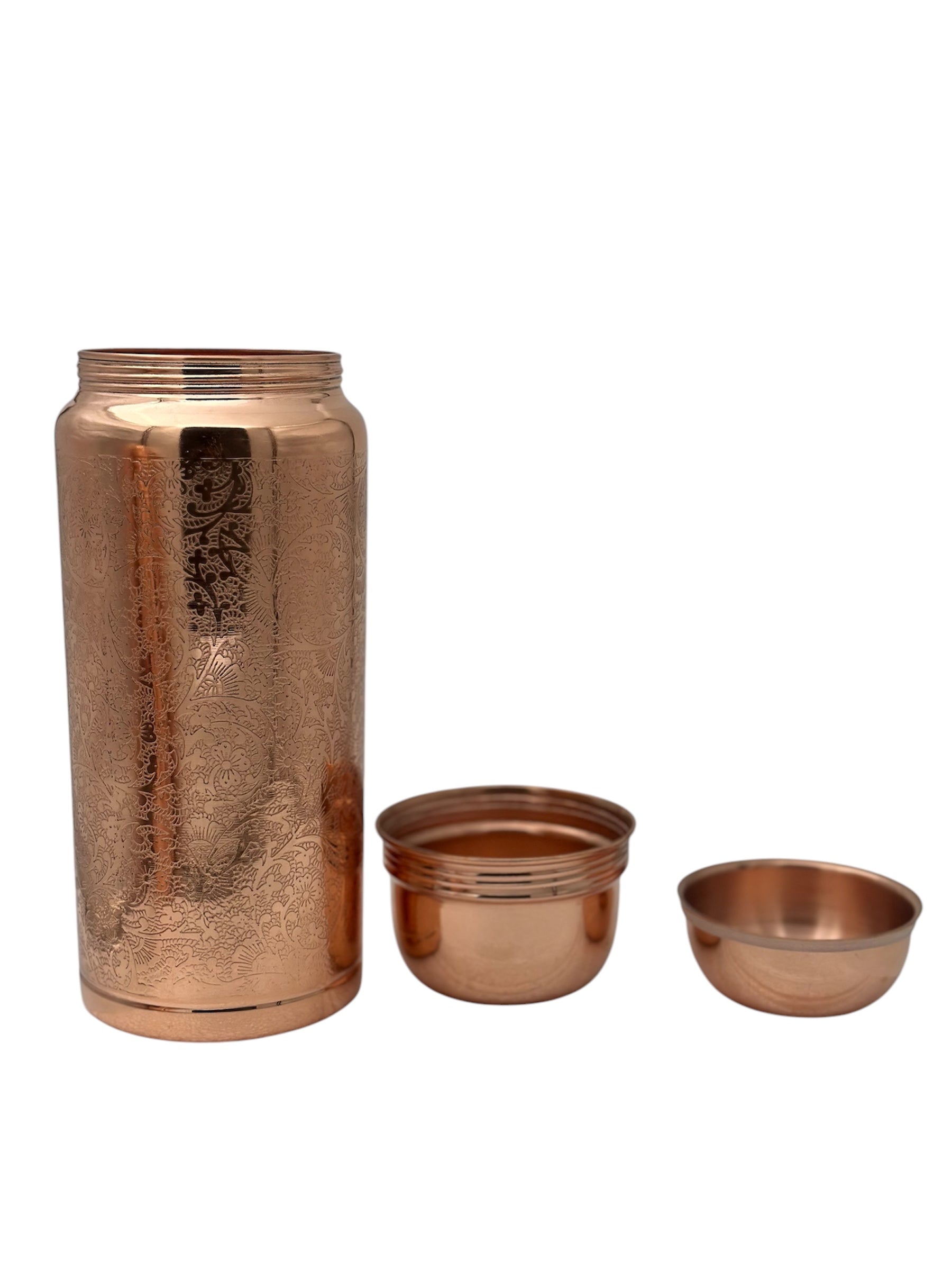 AYUSH 1700ml Designer Joint-less Copper Water Bottle Certified
