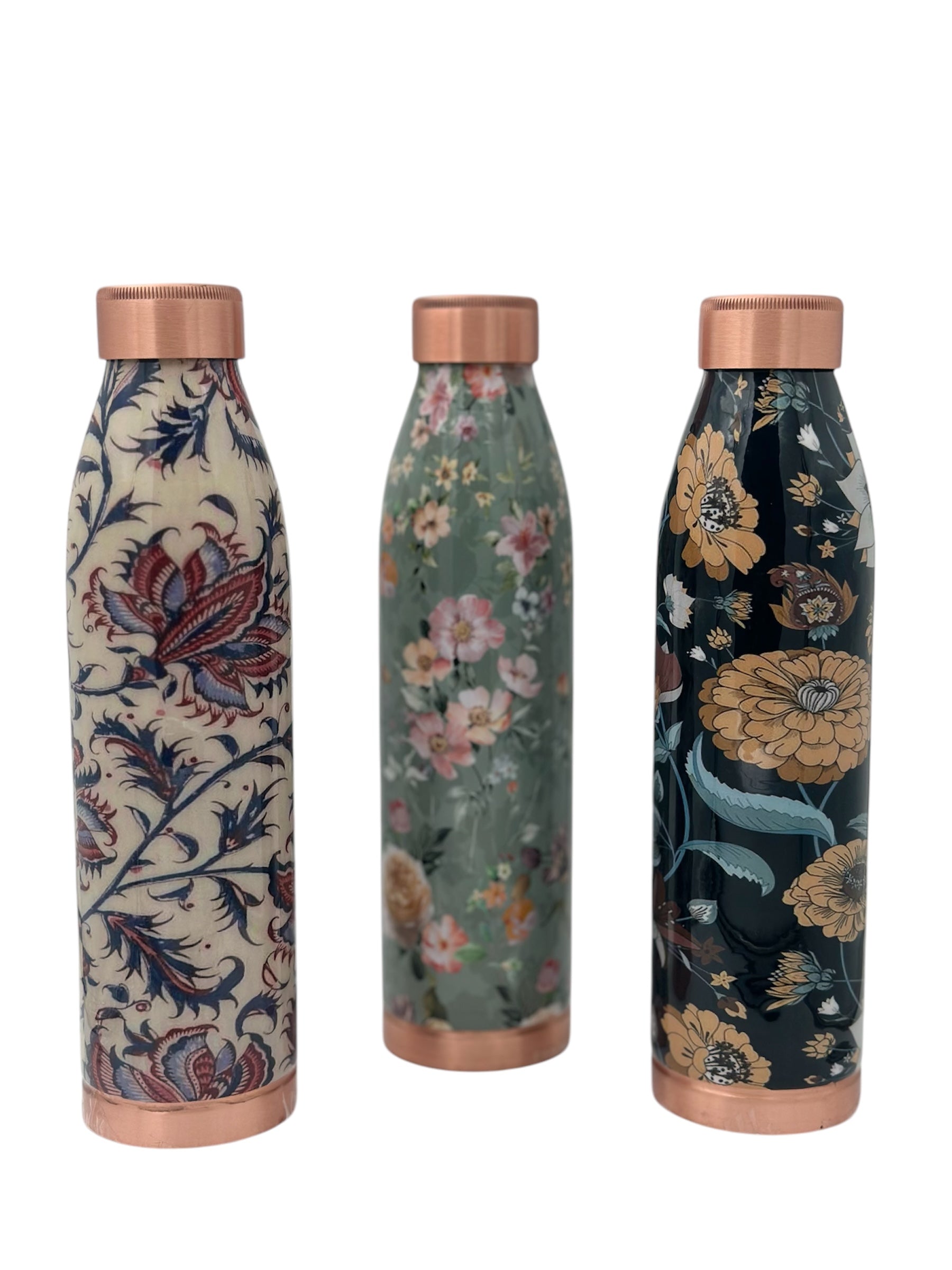 SLIM 1000ml Designer Joint-less Copper Water Bottle Certified