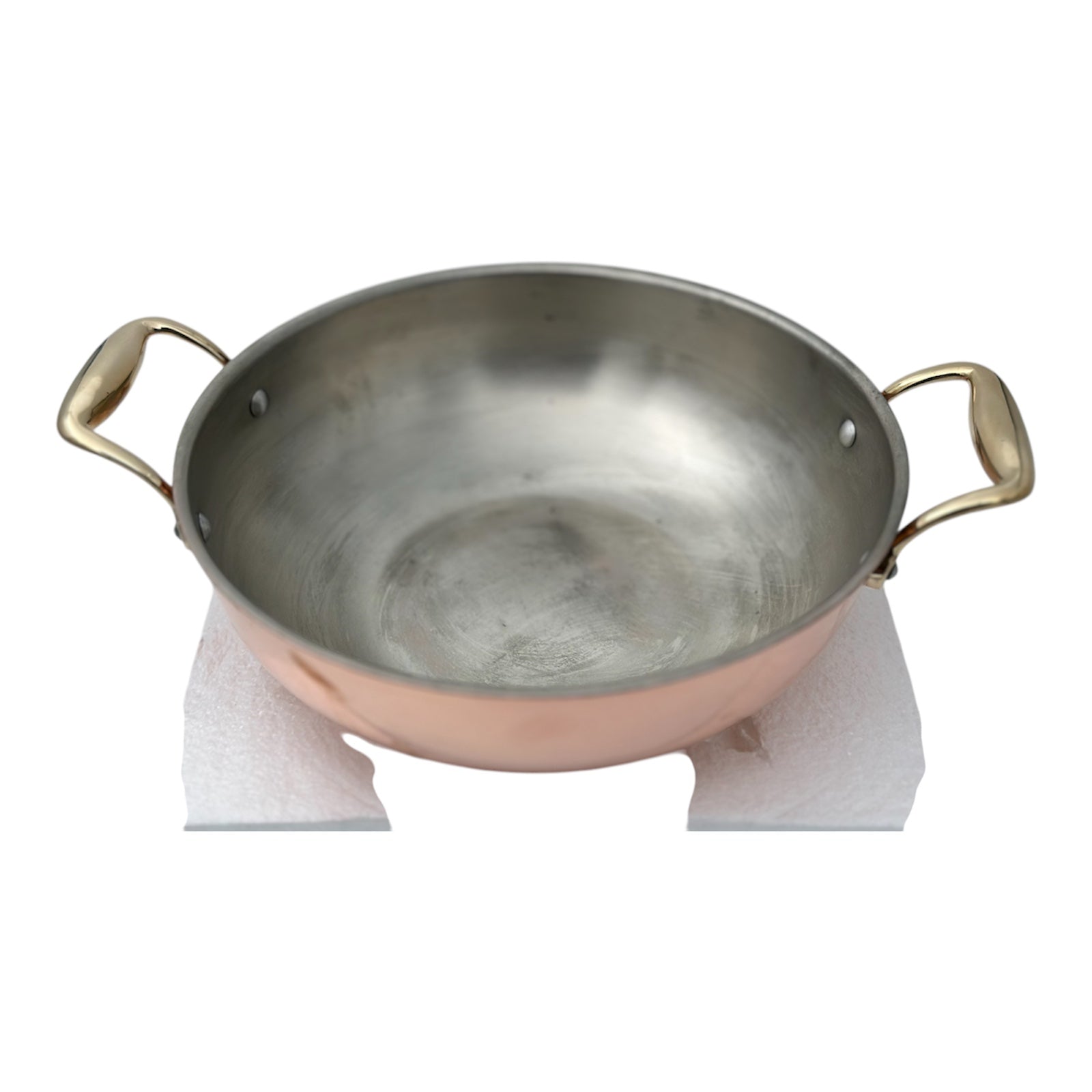 LIME Copper Kadhai With Kalai (Tin) Coating Teflon Free Naturally Non Stick Copper Kadai for Cooking Serving with Lid Handle On Both Side Heat Resistance