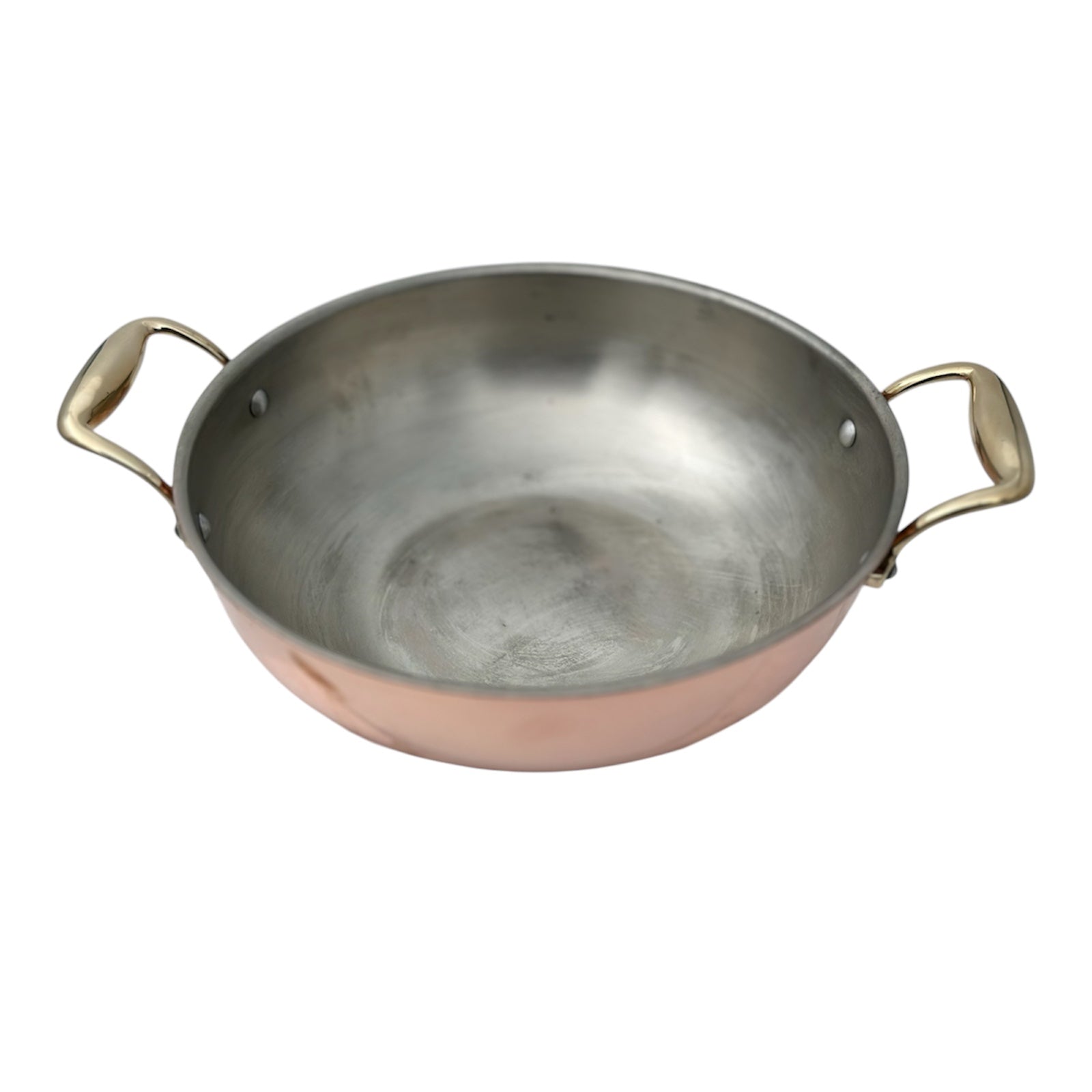 LIME Copper Kadhai With Kalai (Tin) Coating Teflon Free Naturally Non Stick Copper Kadai for Cooking Serving with Lid Handle On Both Side Heat Resistance