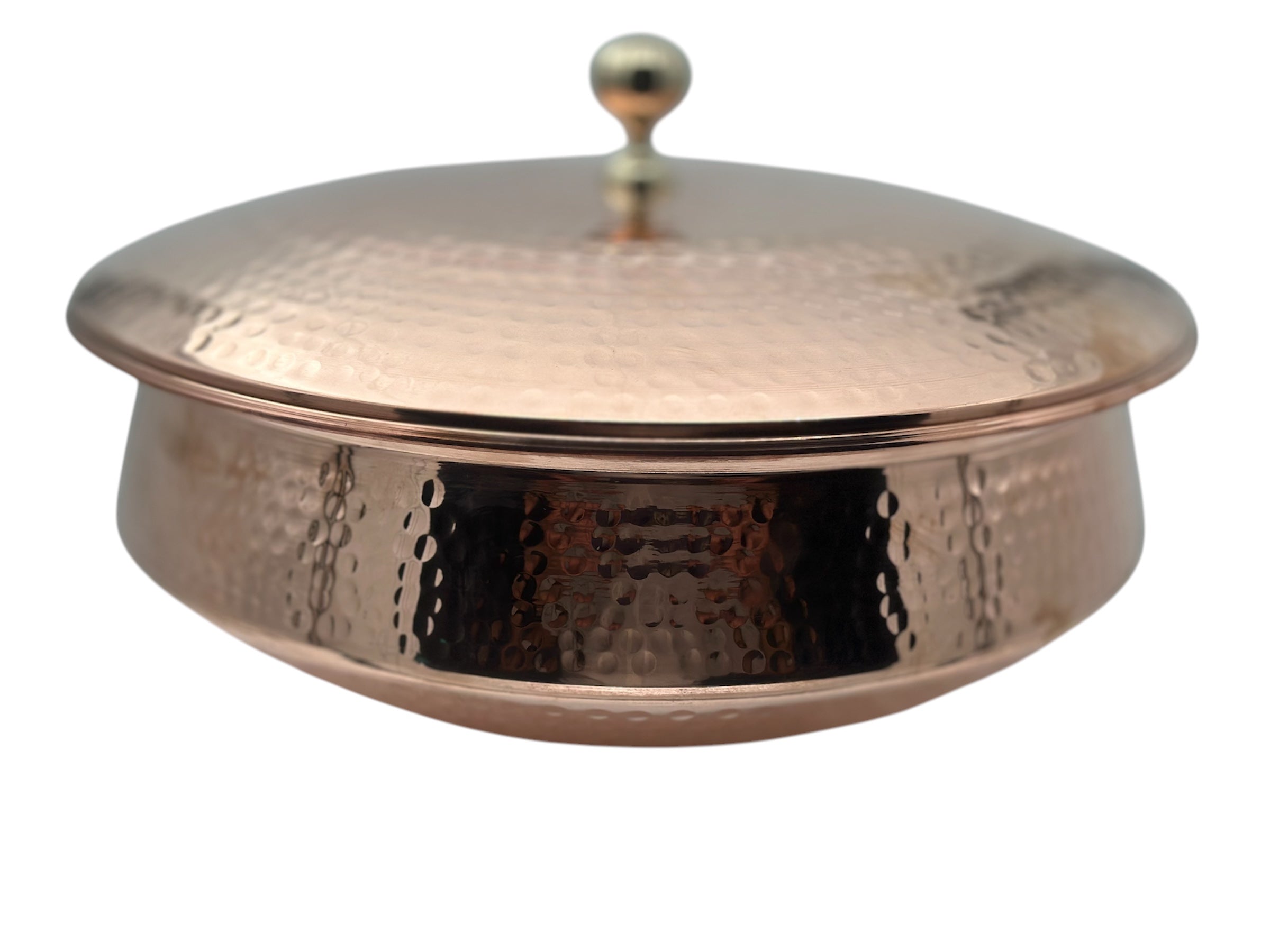 LIME Copper Hammerd Handi (Lagan) - Biryani Handi With Tin (kalai) coating With Lid