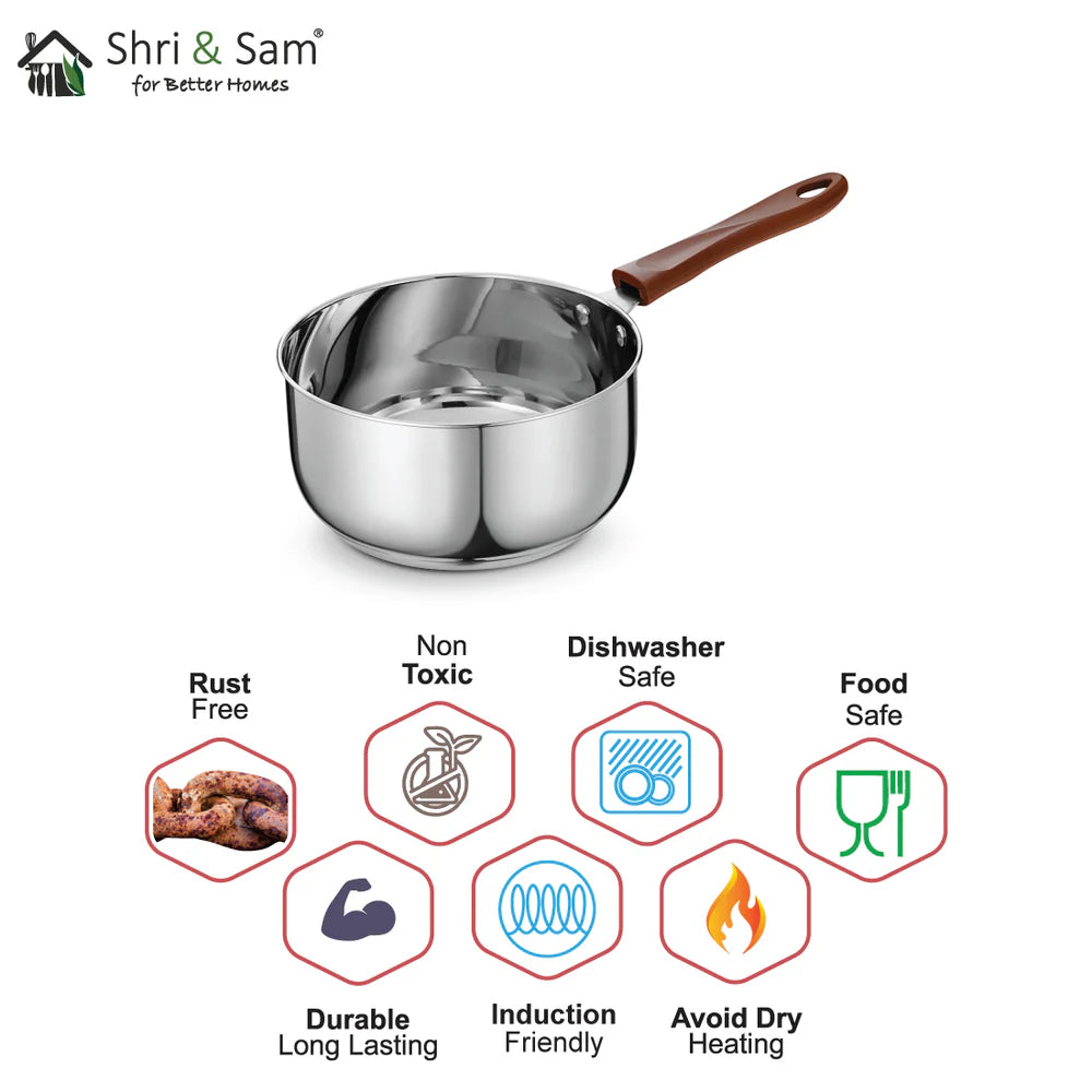 Stainless Steel Sauce Pan with Sandwich Bottom (induction friendly)