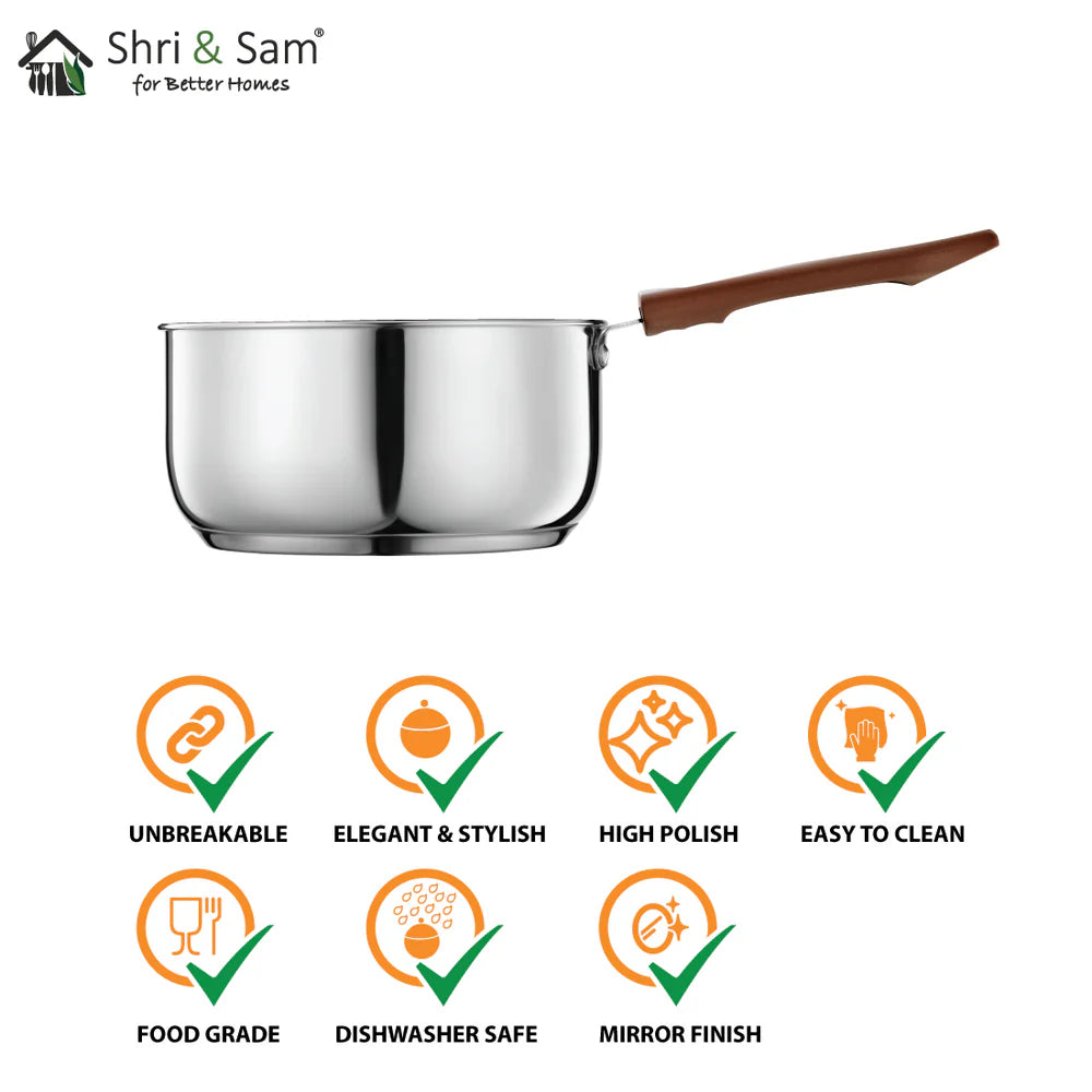 Stainless Steel Sauce Pan with Sandwich Bottom (induction friendly)