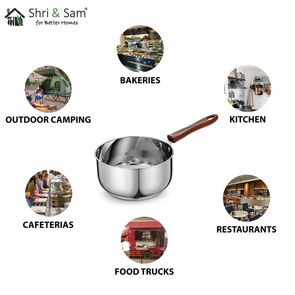 Stainless Steel Sauce Pan with Sandwich Bottom (induction friendly)
