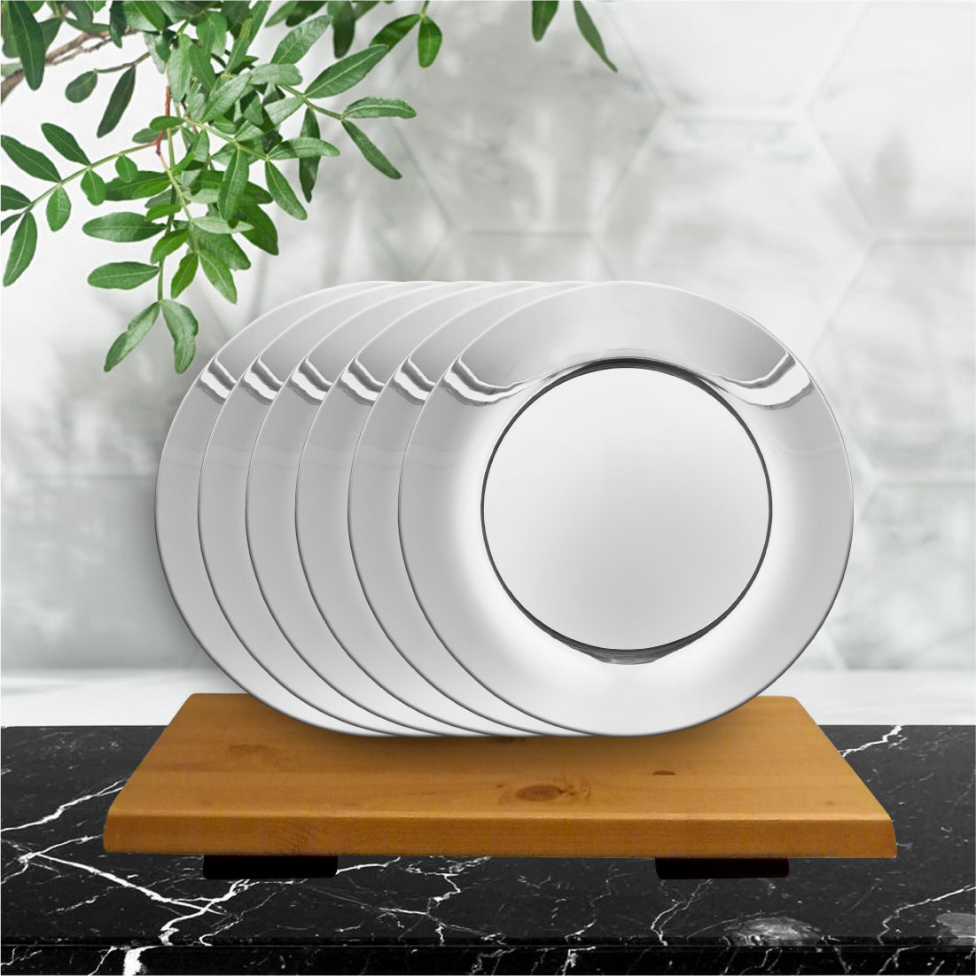Stainless Steel 6 PCS Full Plate Signature - Shiny