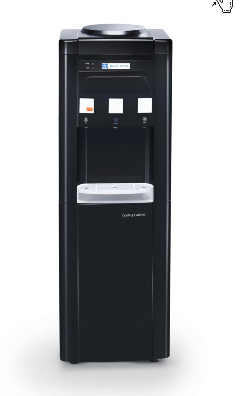 BLUESTAR Bottled Water Dispenser With Refrigerator-White /grey/maroon/black Floor Standing