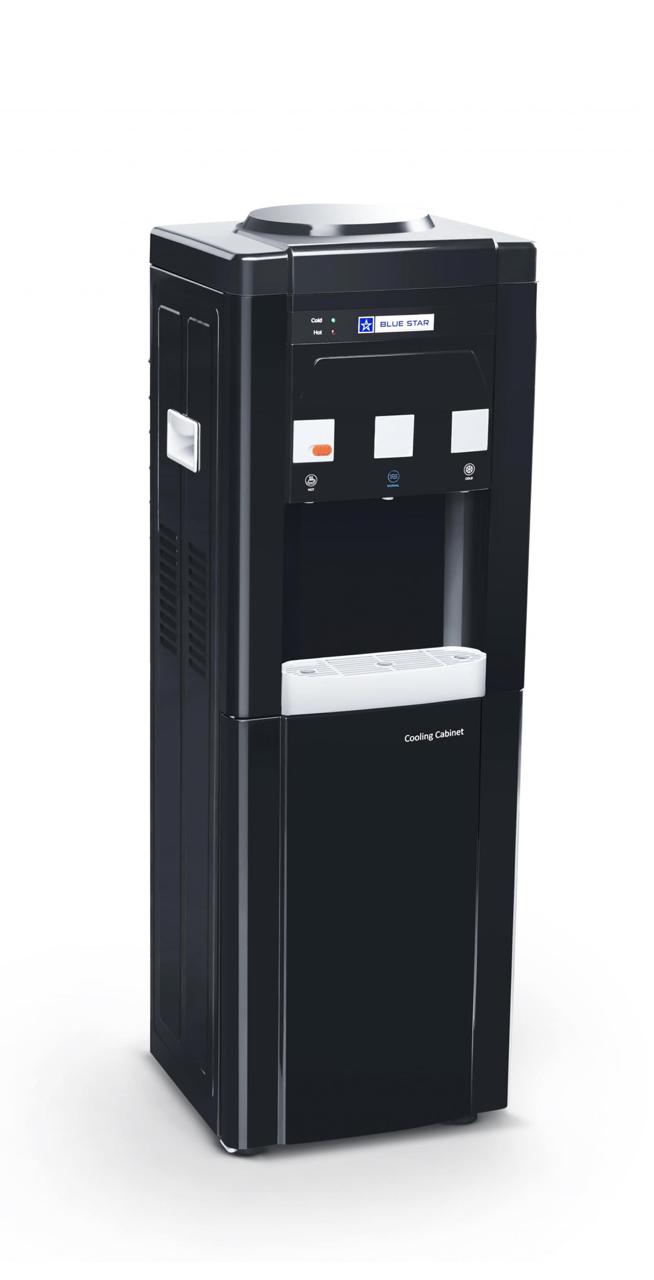 BLUESTAR Bottled Water Dispenser With Refrigerator-White /grey/maroon/black Floor Standing